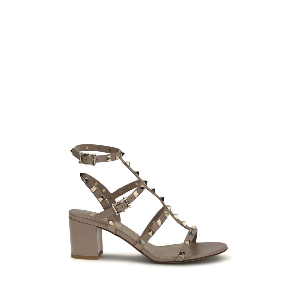 Sandales Valentino Garavani en Cuir de Veau Beige Modèle Bos Taurus