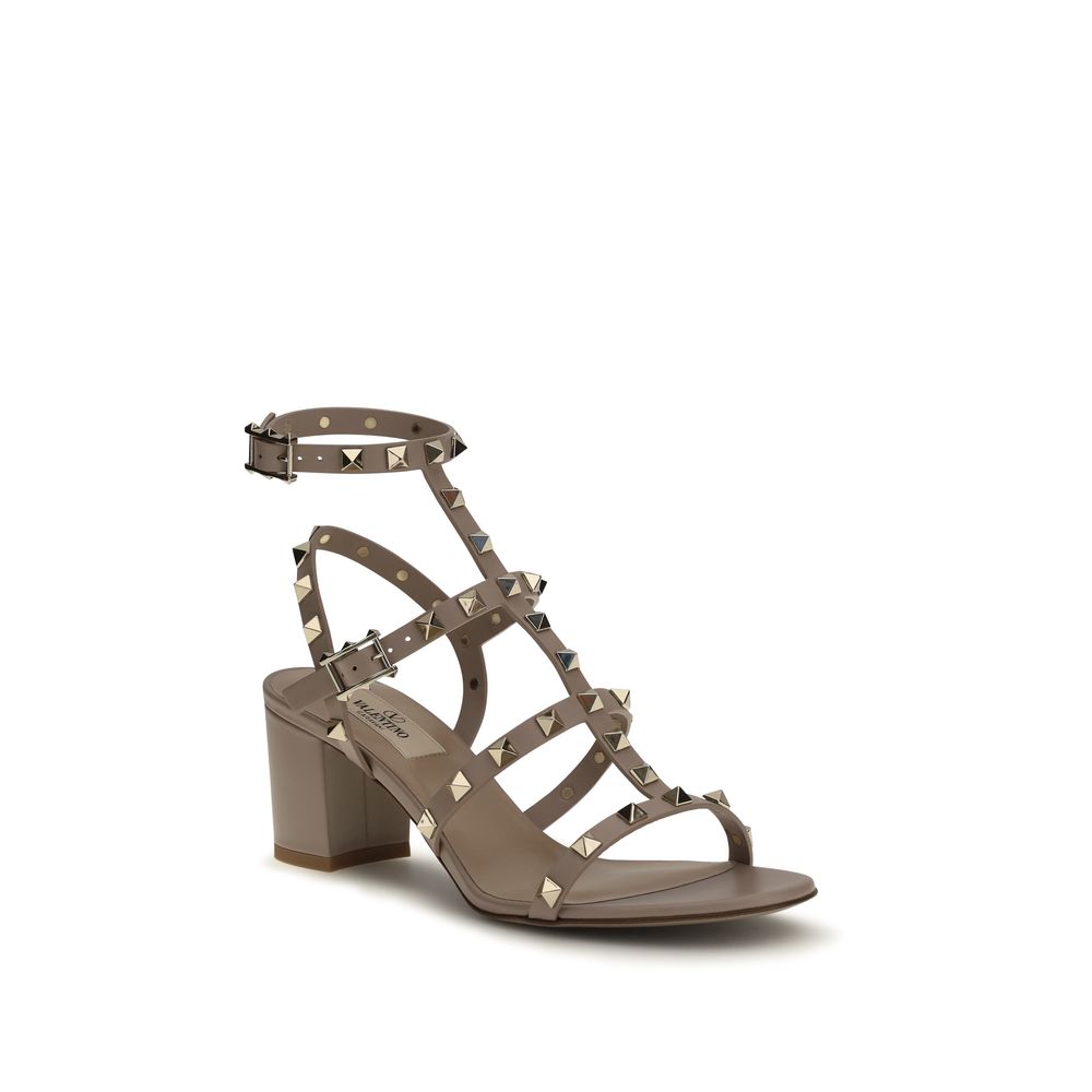 Sandales Valentino Garavani en Cuir de Veau Beige Modèle Bos Taurus