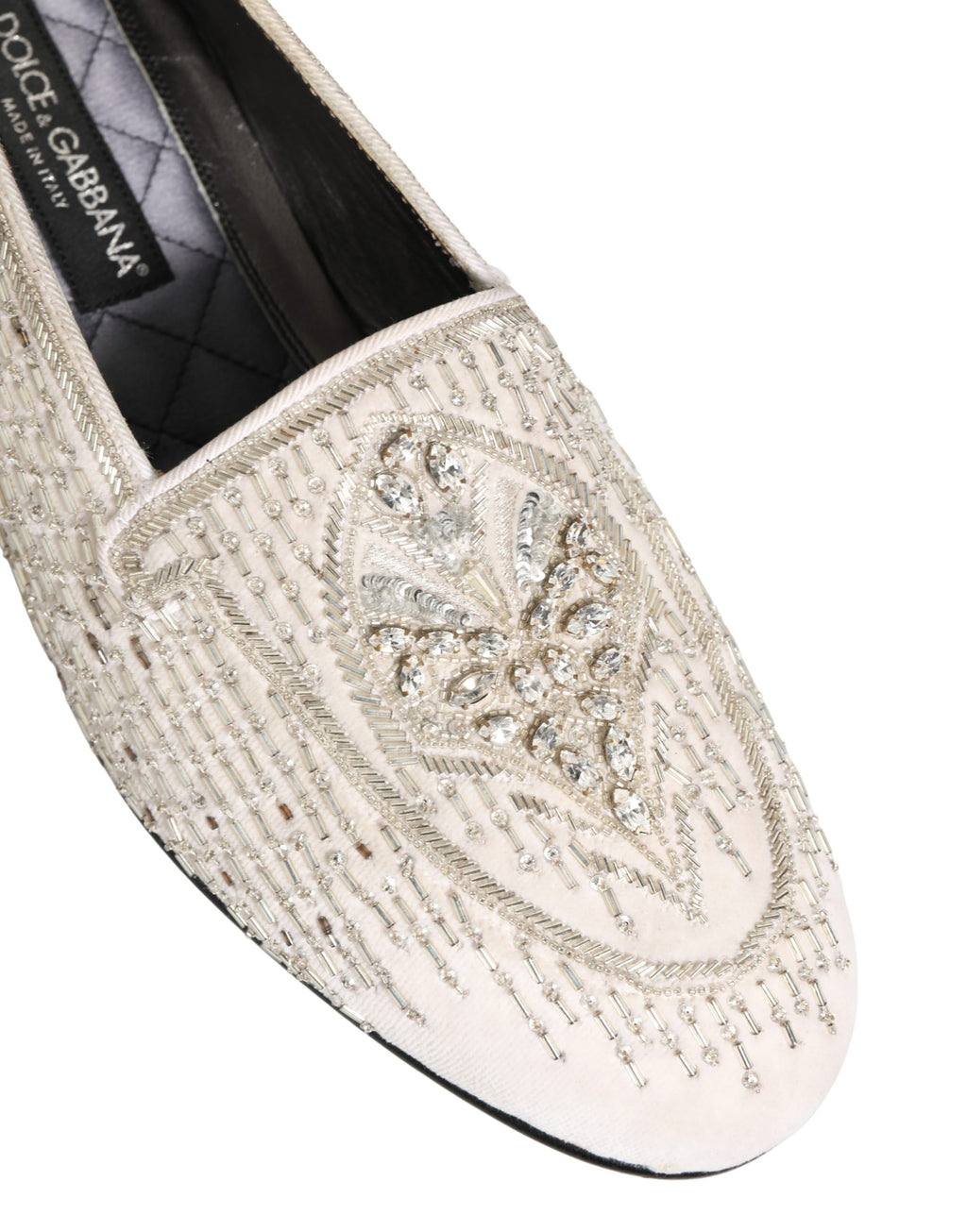 Dolce & Gabbana White Slip On Loafers for Men detail view