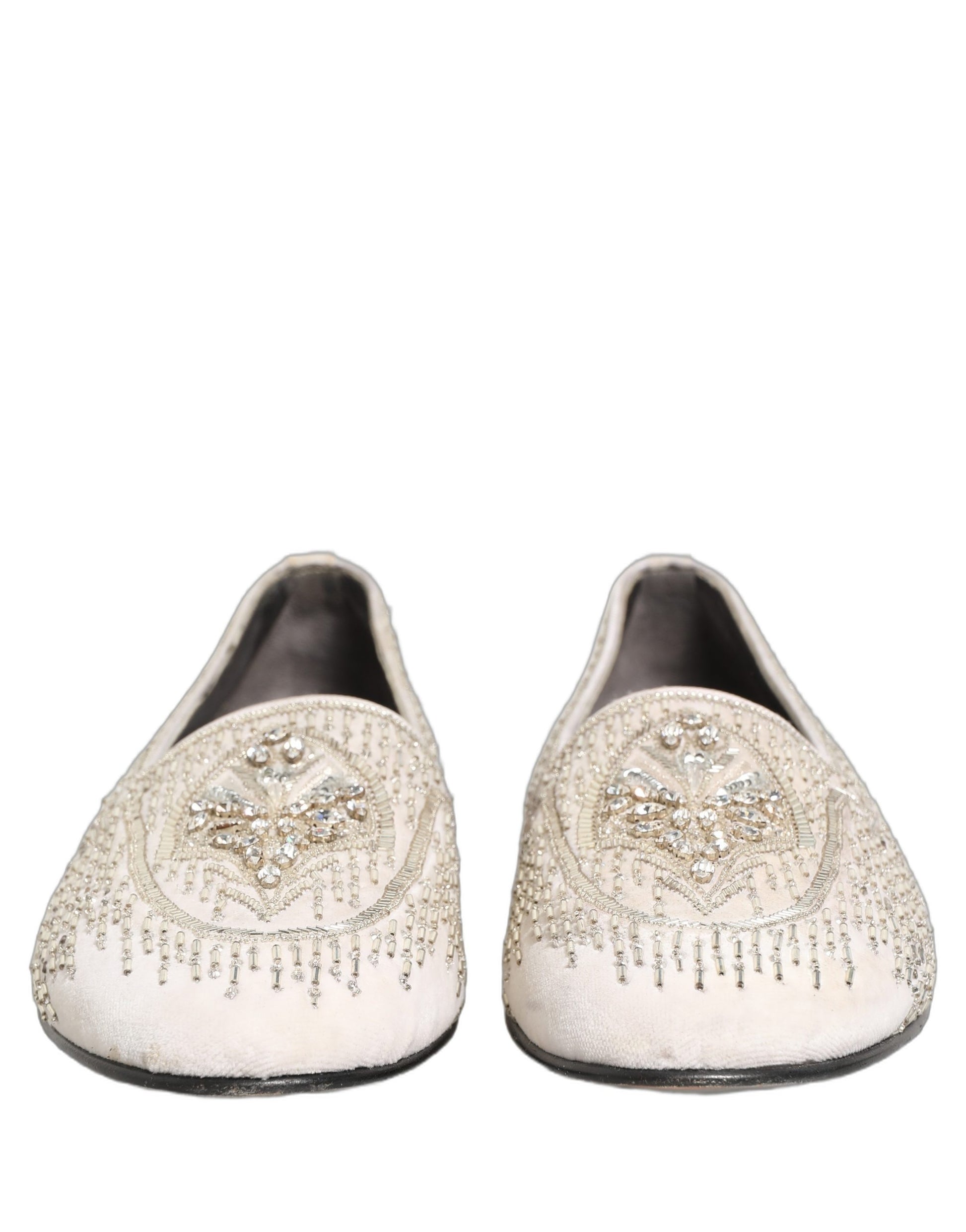 Dolce & Gabbana White Slip On Loafers for Men side view