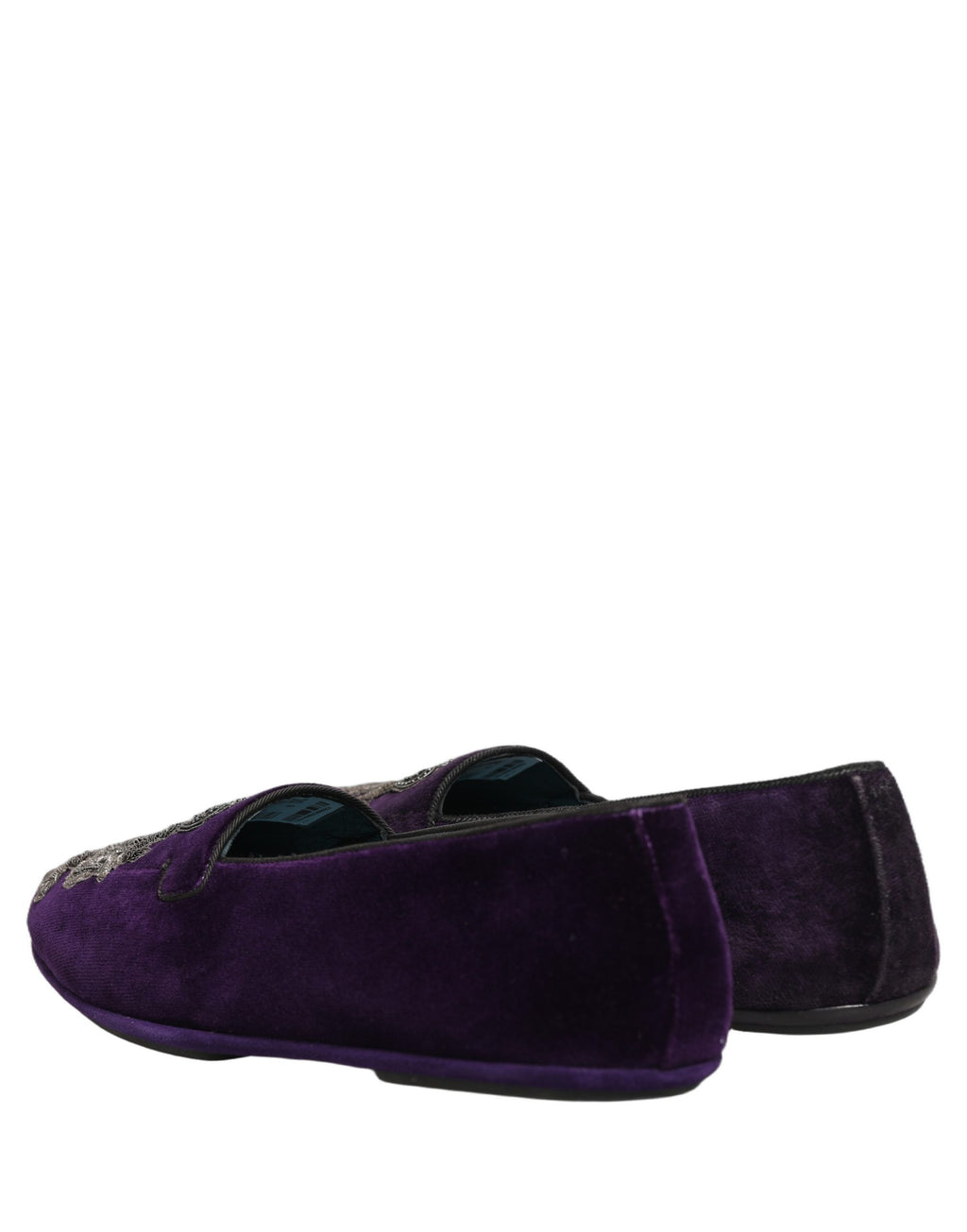 Mocassins Dolce & Gabbana en velours violet brodés d'une couronne