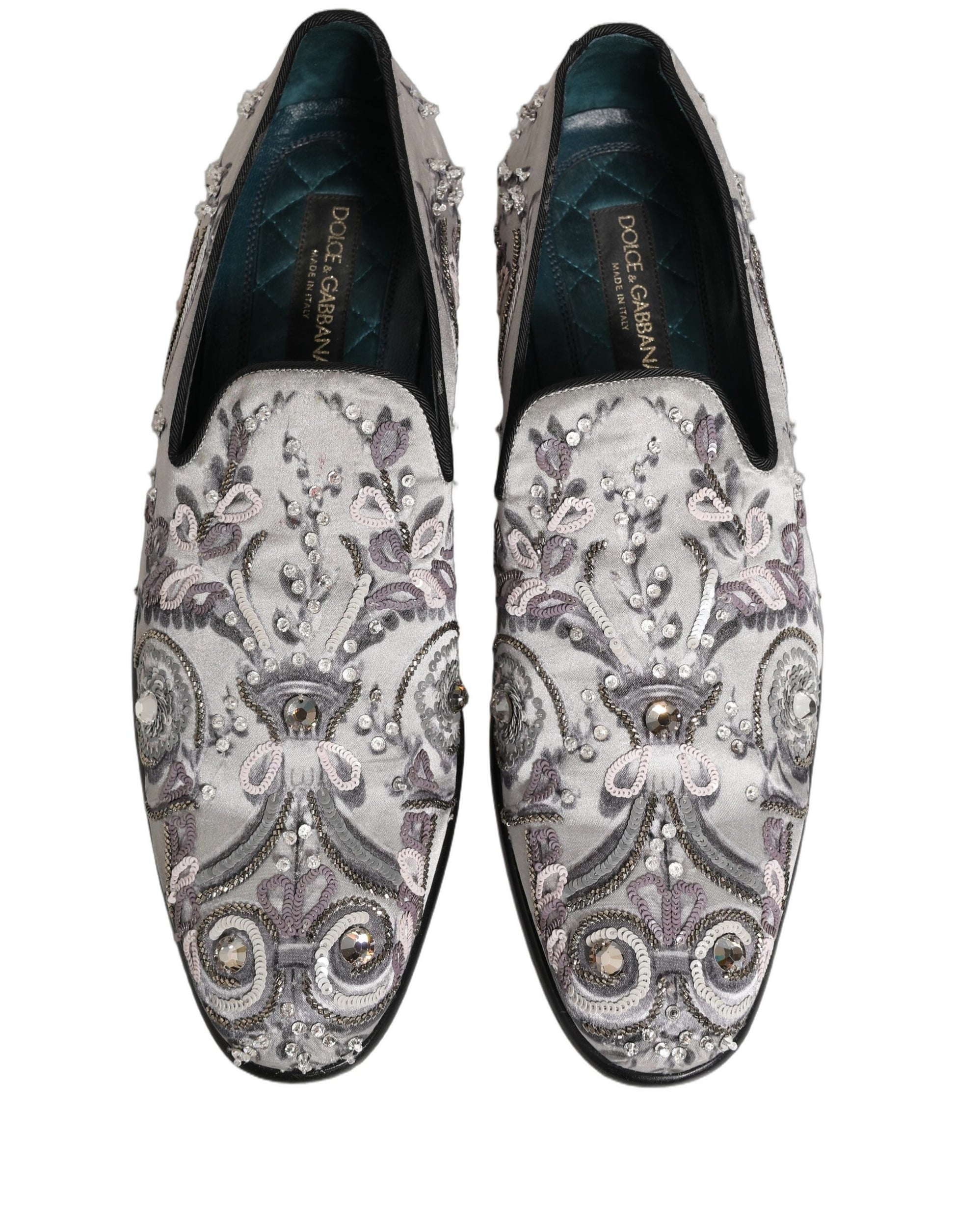 Dolce & Gabbana White Slip On Loafers for Men side view