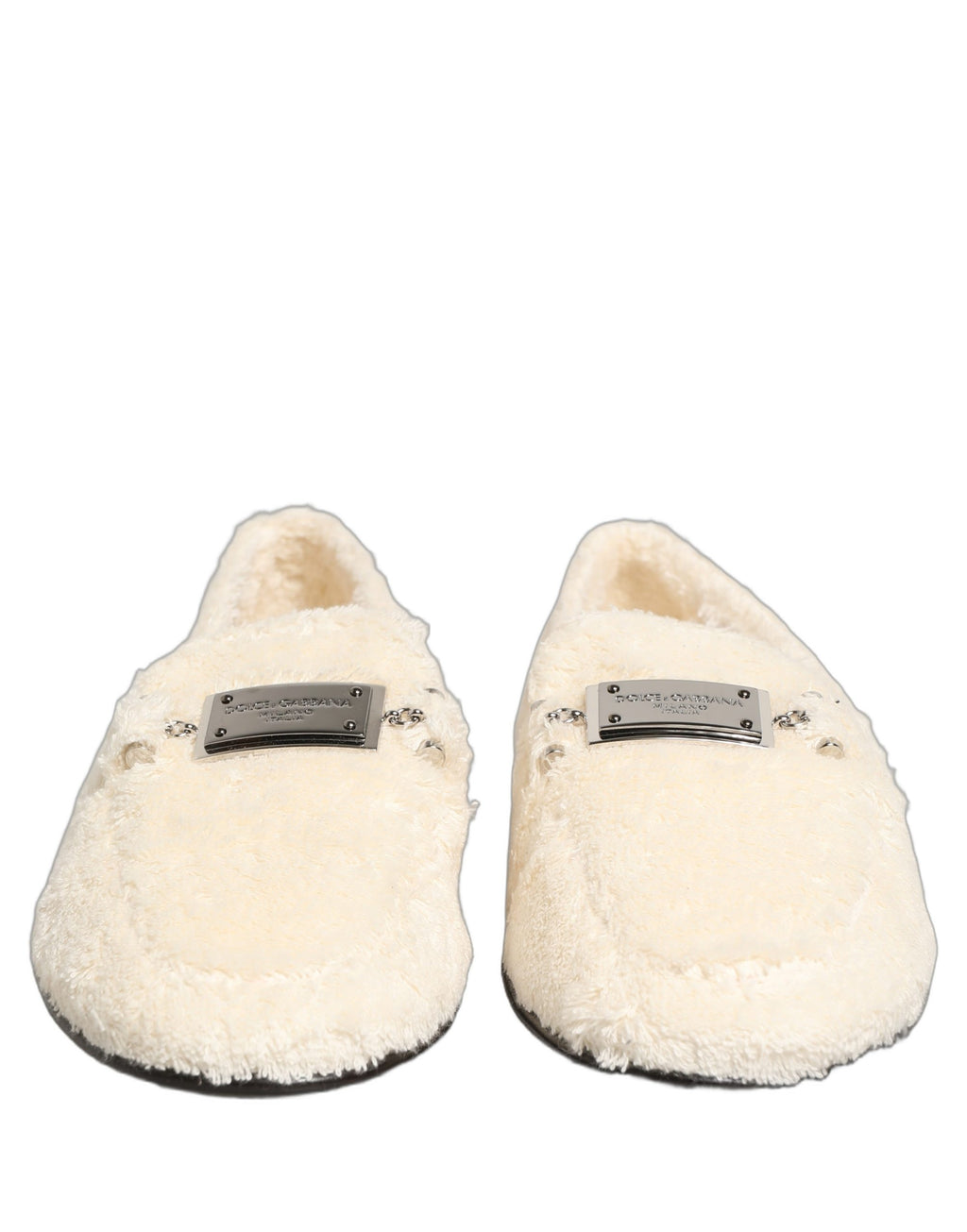 Dolce & Gabbana White Slip On Loafers for Men detail view
