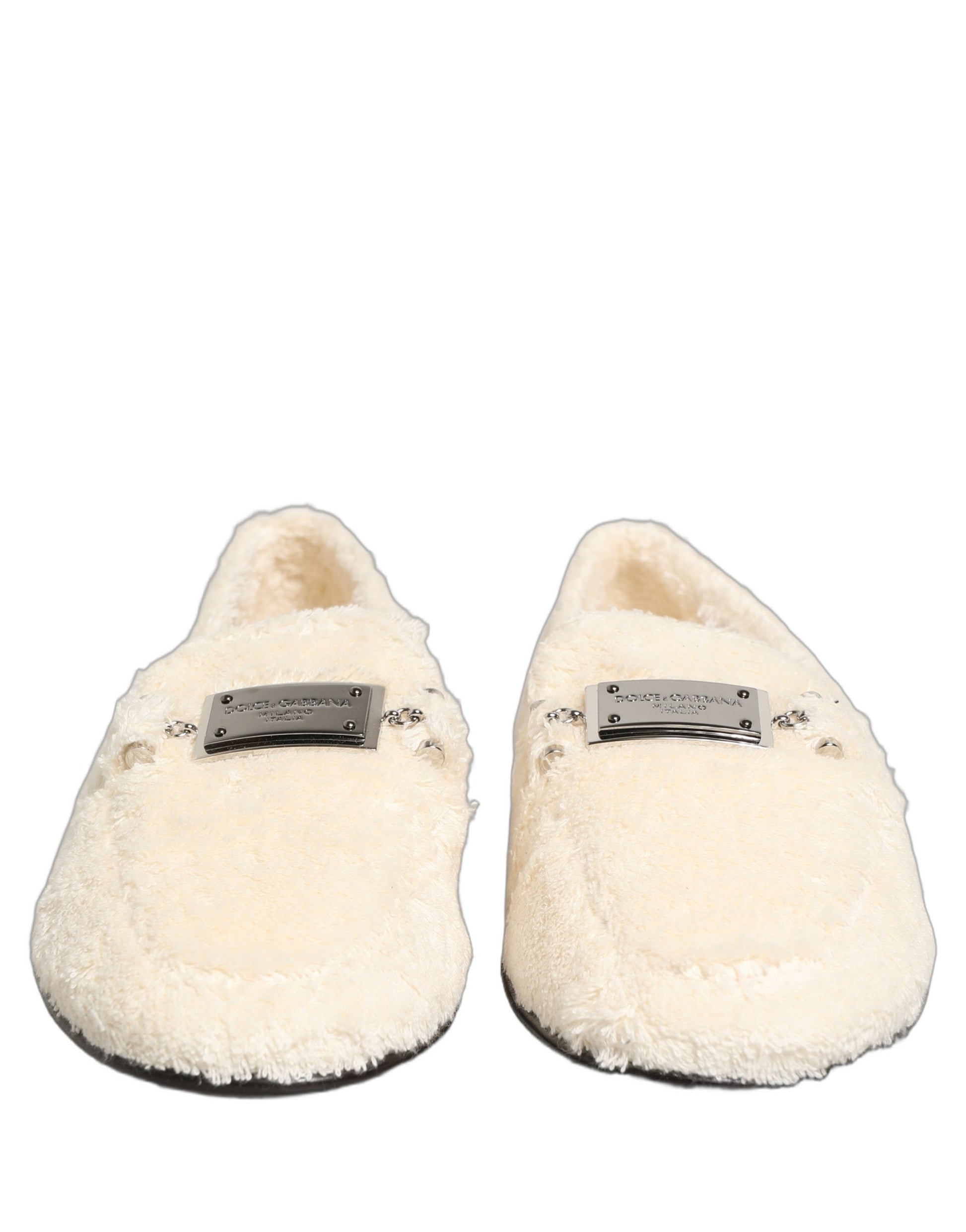 Dolce & Gabbana White Slip On Loafers for Men detail view