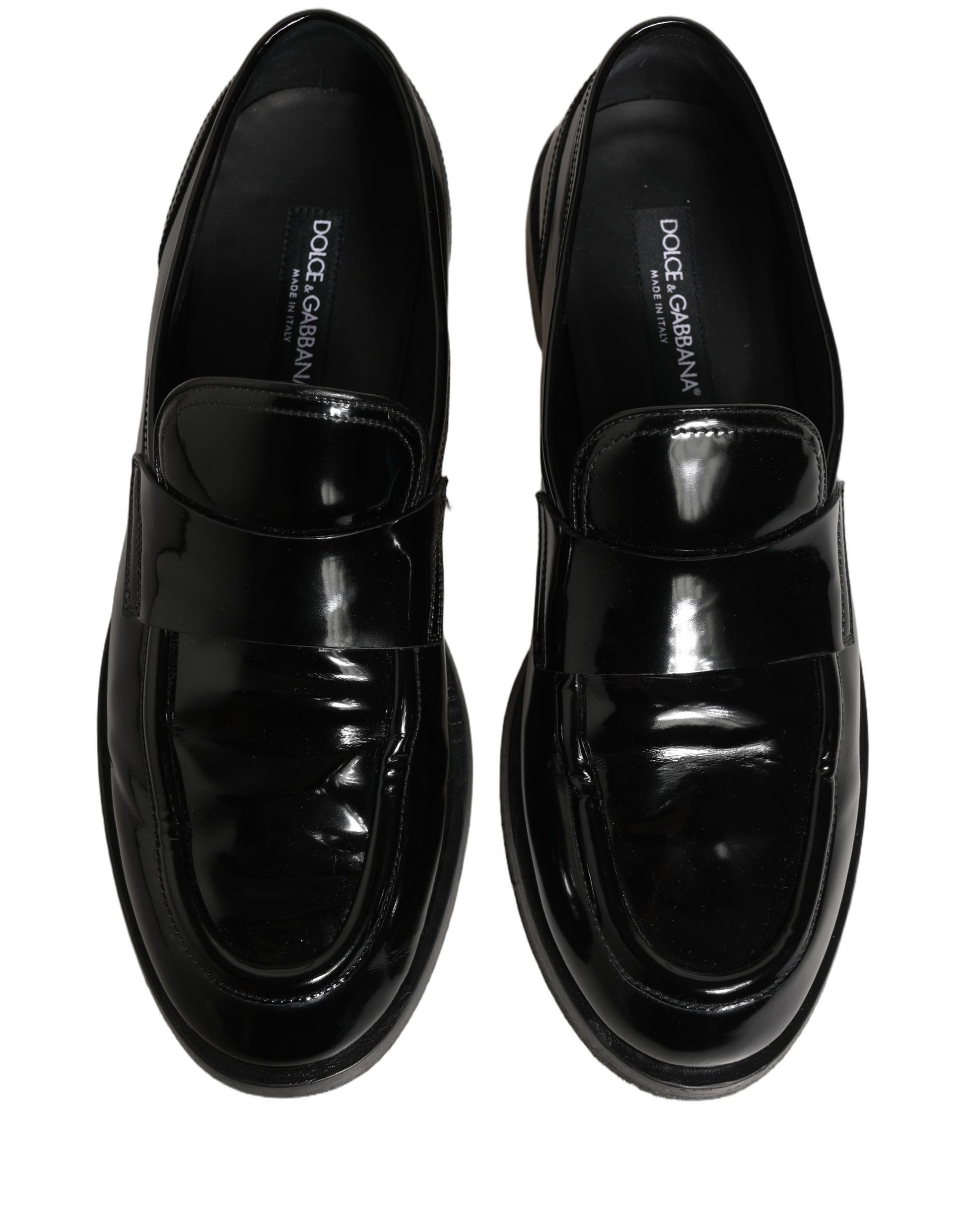 Dolce & Gabbana Black Leather Formal Men Dress Loafers Shoes