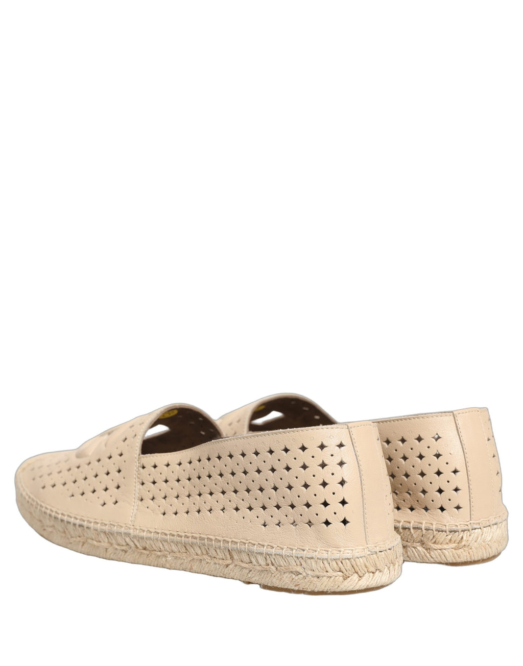 Chaussures espadrilles Dolce & Gabbana en cuir beige avec logo découpé