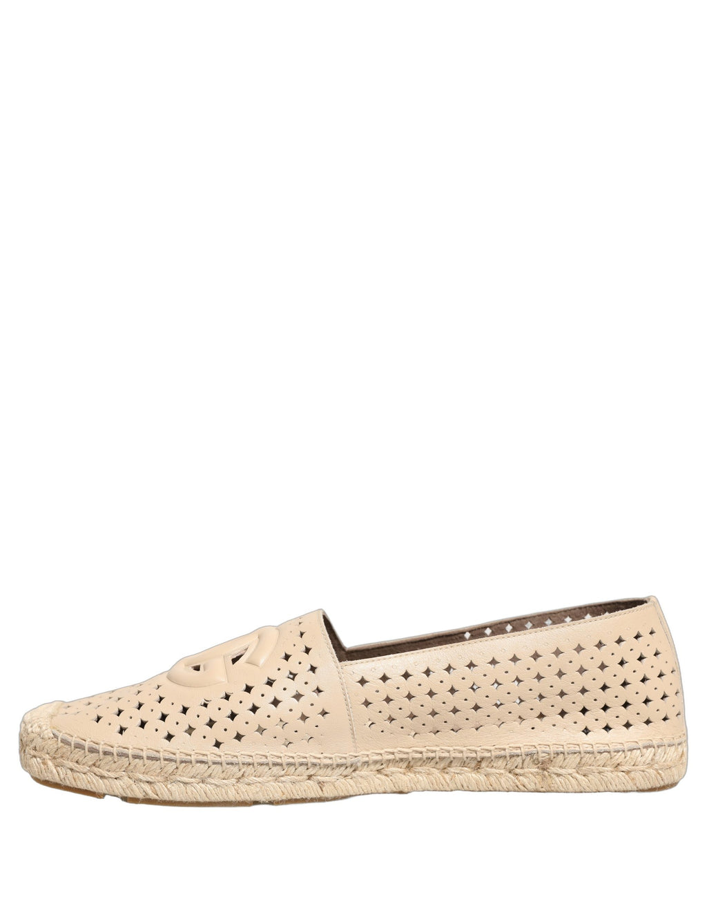 Chaussures espadrilles Dolce & Gabbana en cuir beige avec logo découpé