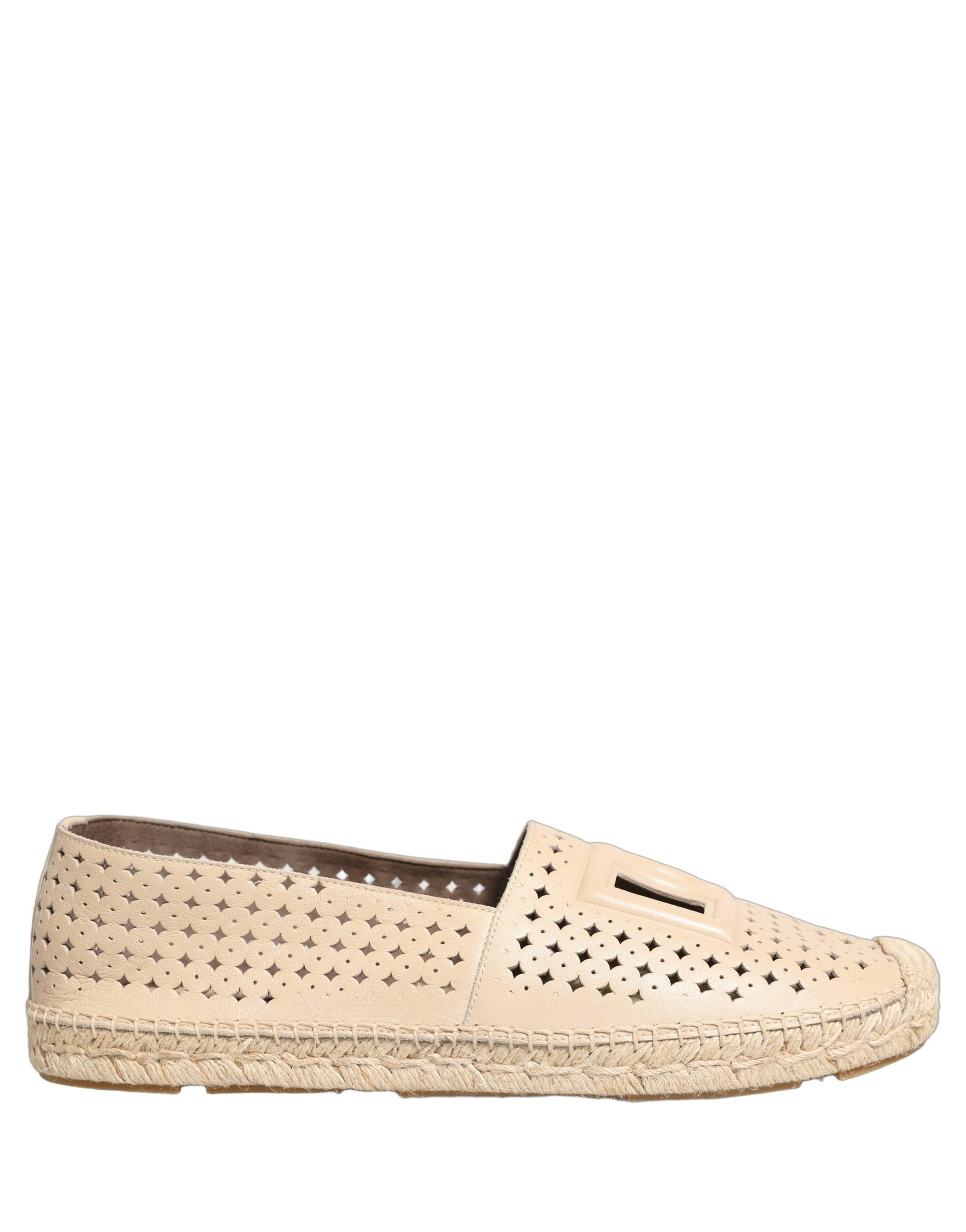 Chaussures espadrilles Dolce & Gabbana en cuir beige avec logo découpé