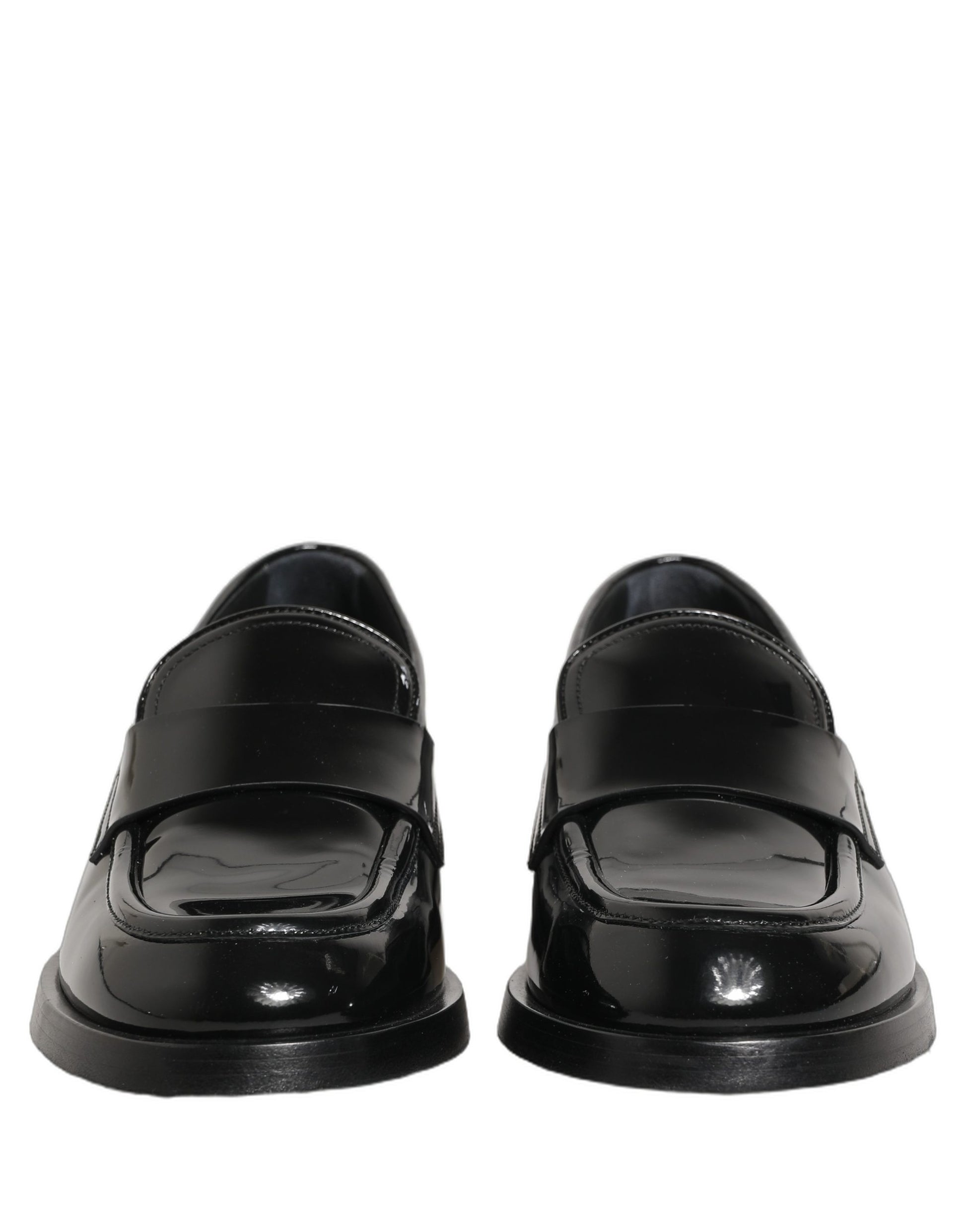 Dolce & Gabbana Black Leather Formal Men Dress Loafers Shoes