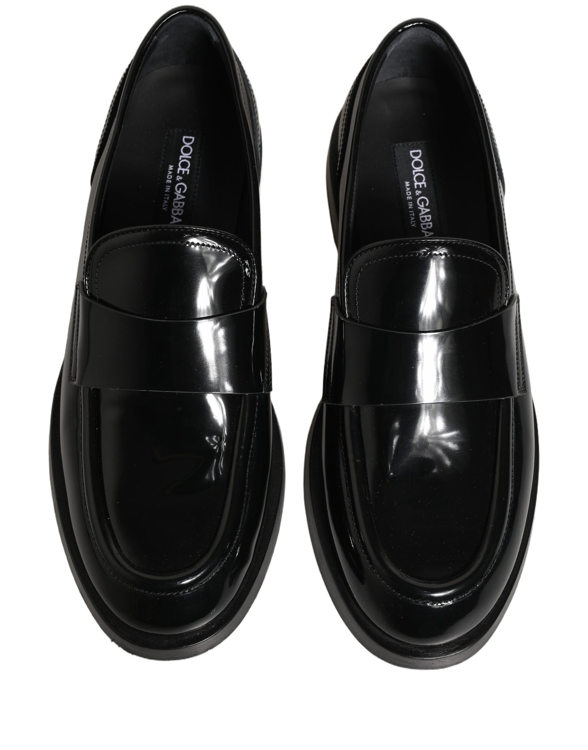Dolce & Gabbana Black Leather Formal Men Dress Loafers Shoes
