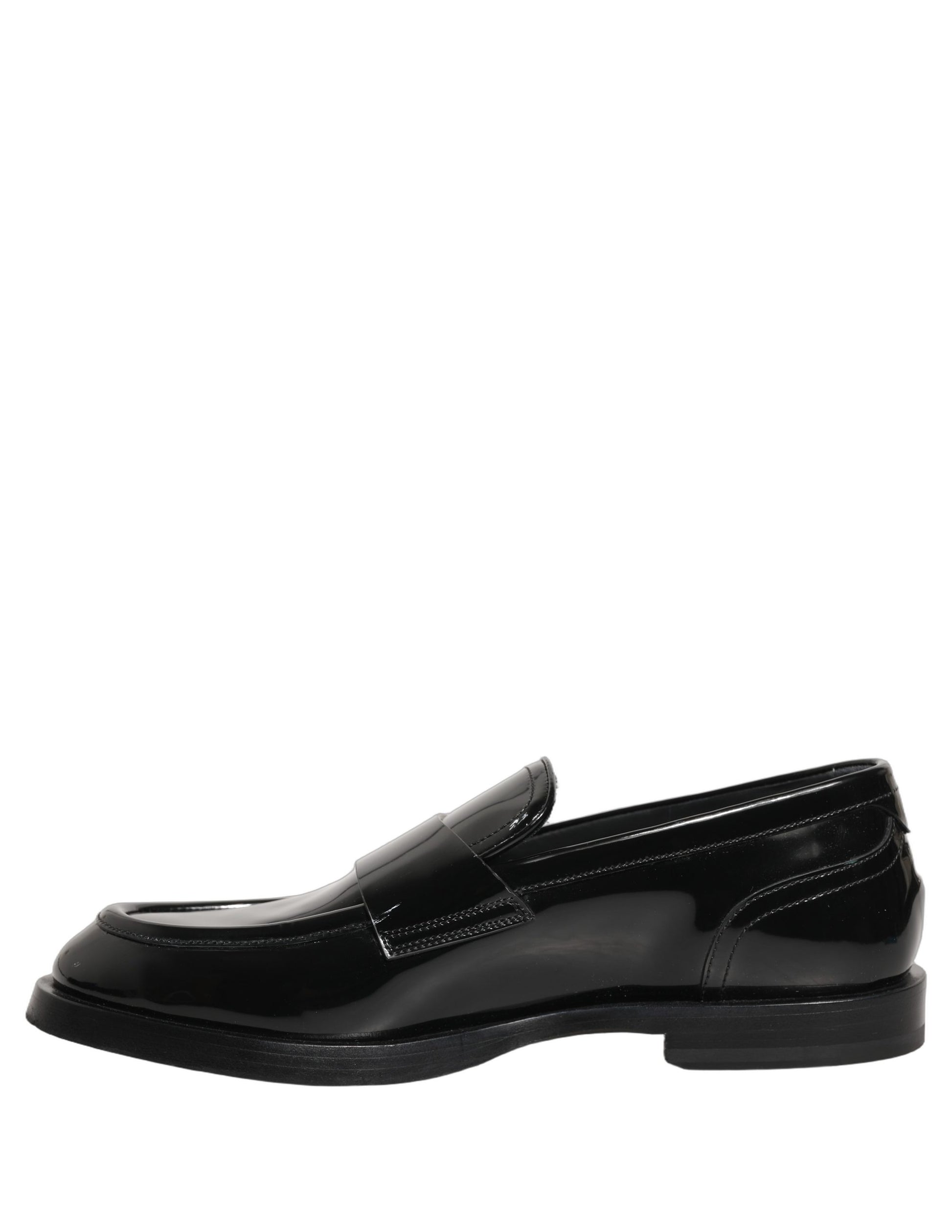Dolce & Gabbana Black Leather Formal Men Dress Loafers Shoes