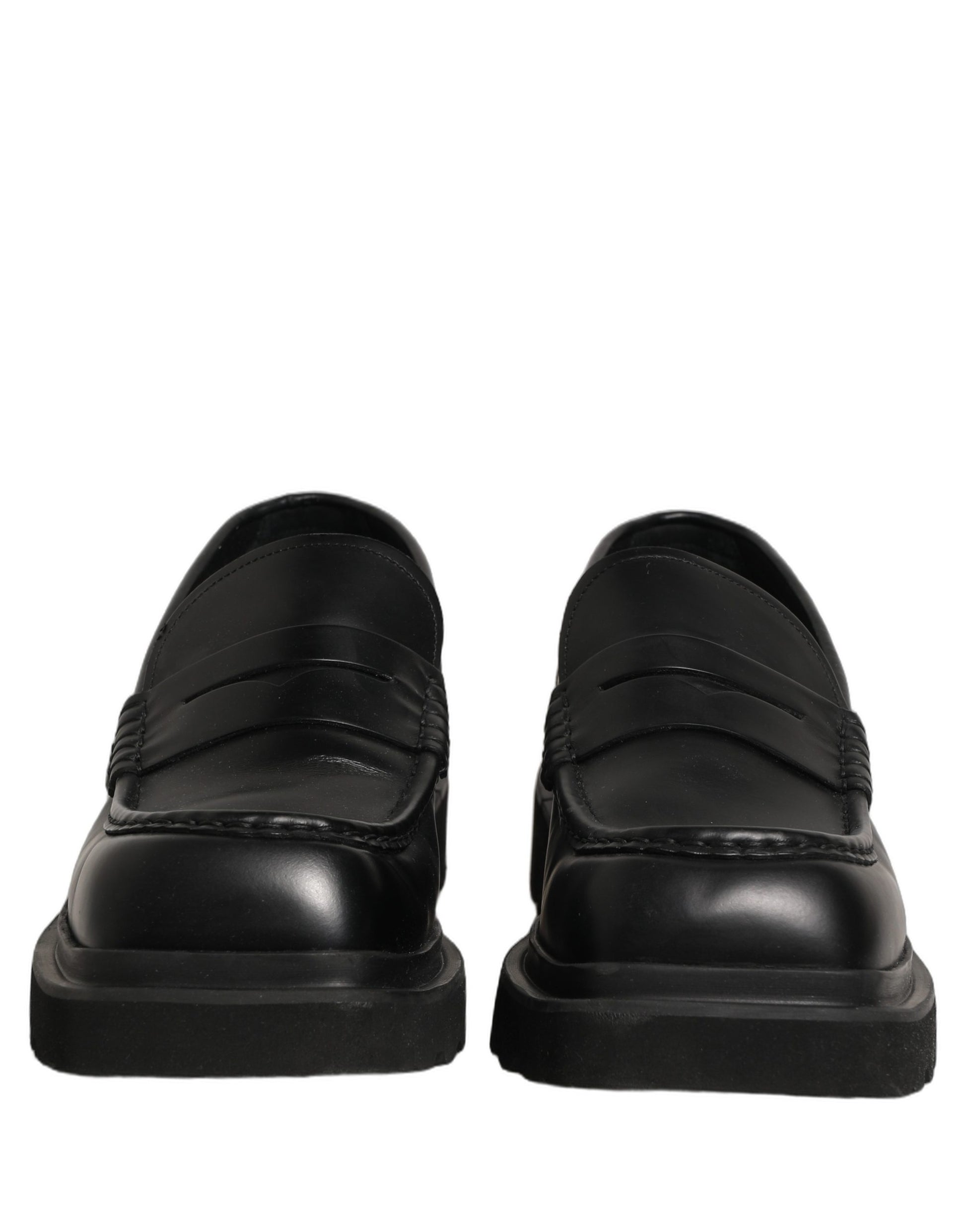 Chaussures Mocassins Habillés en Cuir de Veau Noir Dolce & Gabbana pour Homme