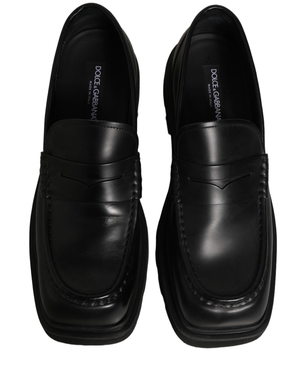 Chaussures Mocassins Habillés en Cuir de Veau Noir Dolce & Gabbana pour Homme