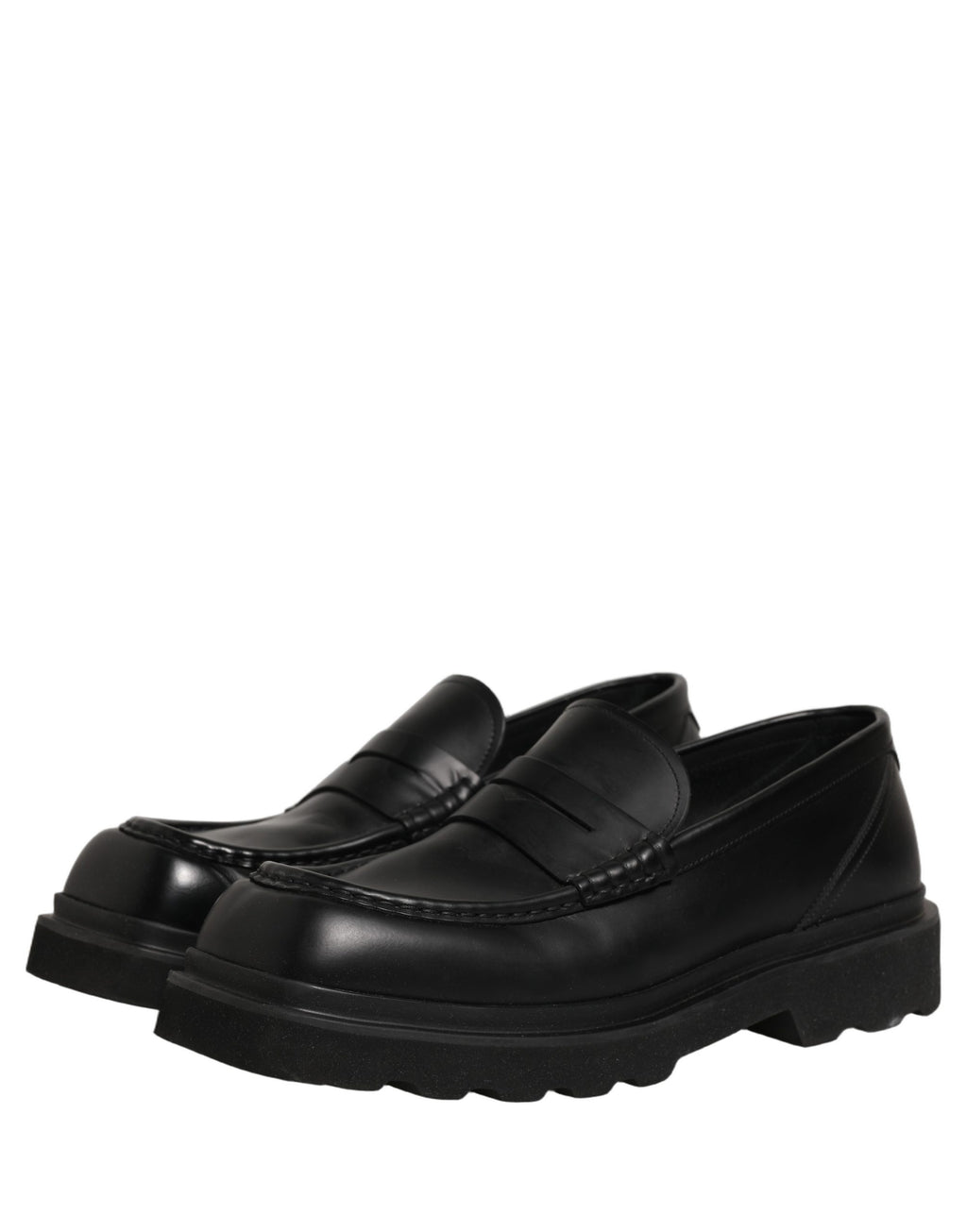 Chaussures Mocassins Habillés en Cuir de Veau Noir Dolce & Gabbana pour Homme