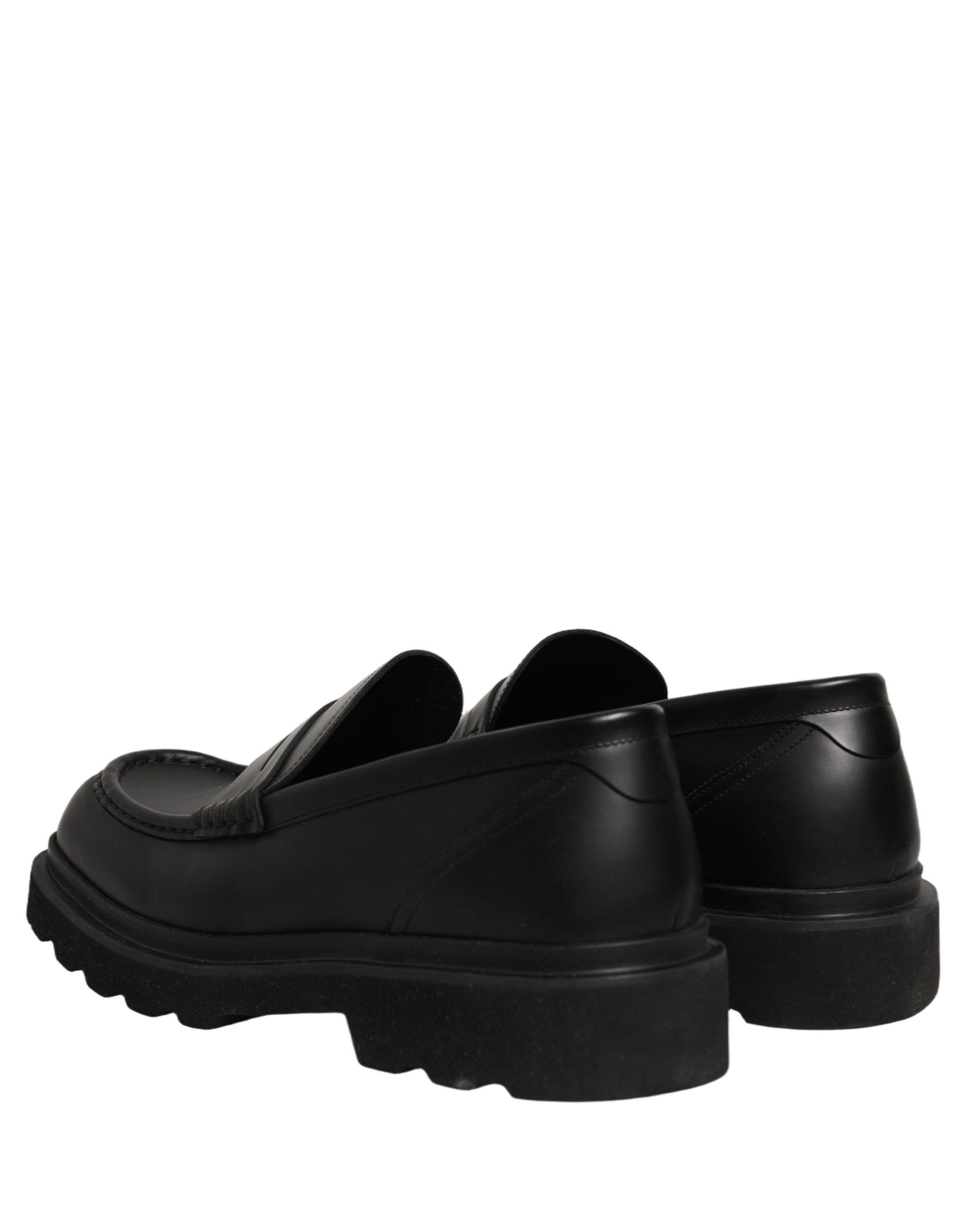 Chaussures Mocassins Habillés en Cuir de Veau Noir Dolce & Gabbana pour Homme