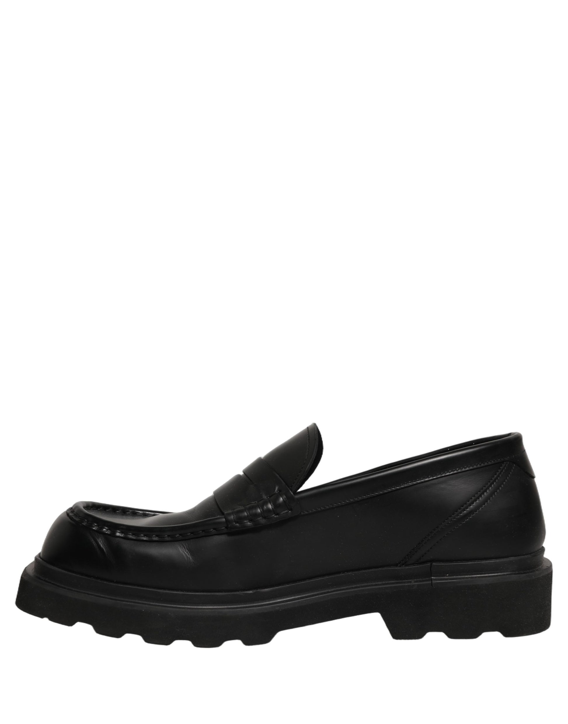 Chaussures Mocassins Habillés en Cuir de Veau Noir Dolce & Gabbana pour Homme