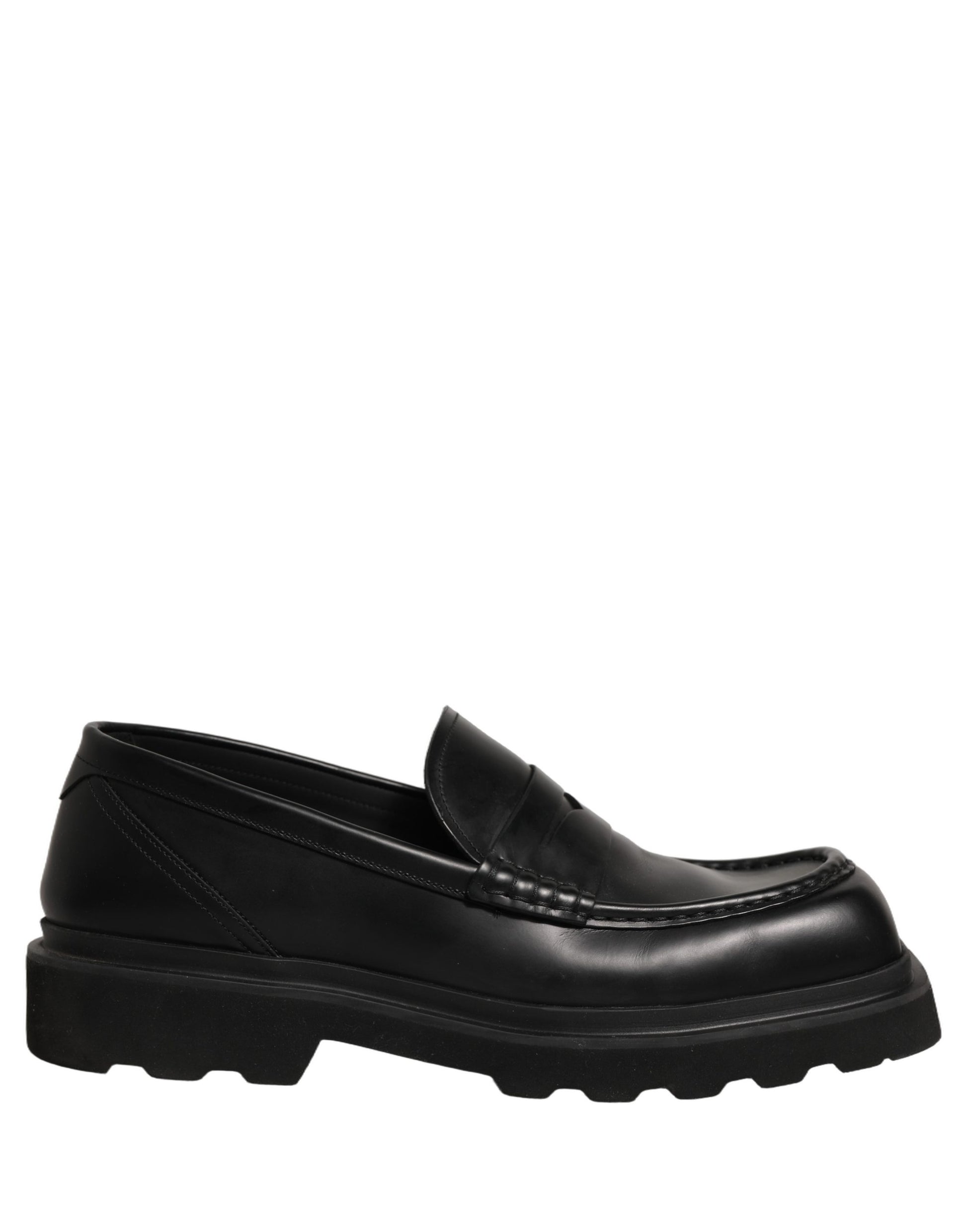 Chaussures Mocassins Habillés en Cuir de Veau Noir Dolce & Gabbana pour Homme