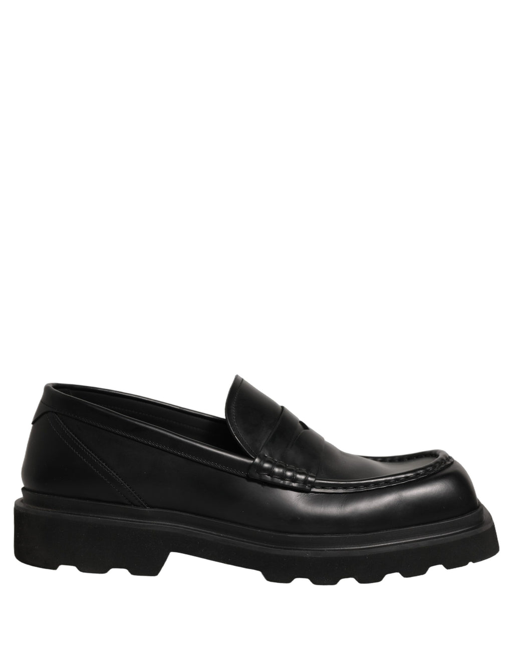 Chaussures Mocassins Habillés en Cuir de Veau Noir Dolce & Gabbana pour Homme