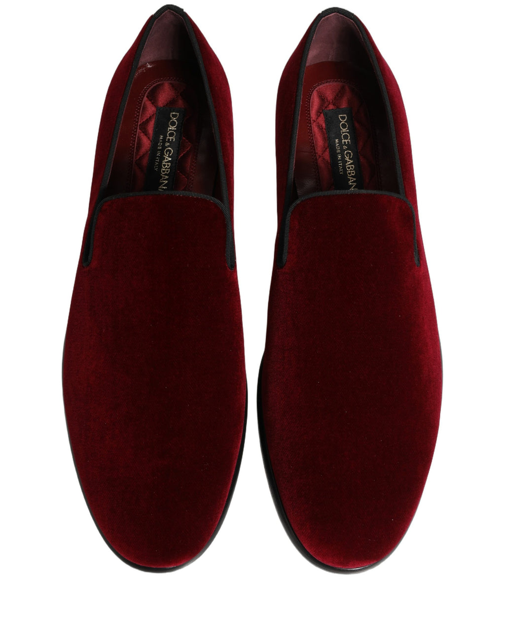 Dolce & Gabbana Red Slip On Loafers for Men side view