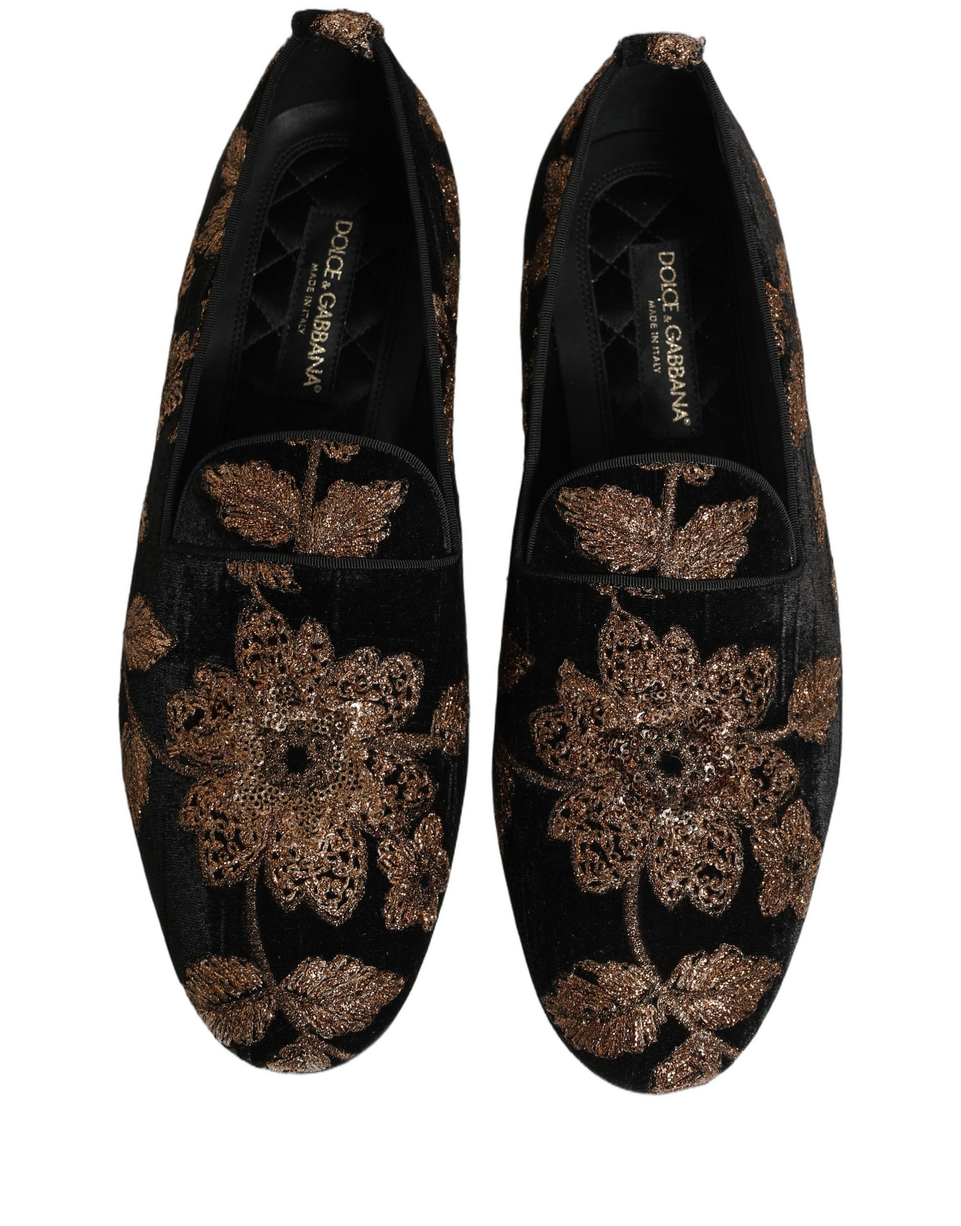 Dolce & Gabbana Black Slip On Loafers for Men side view