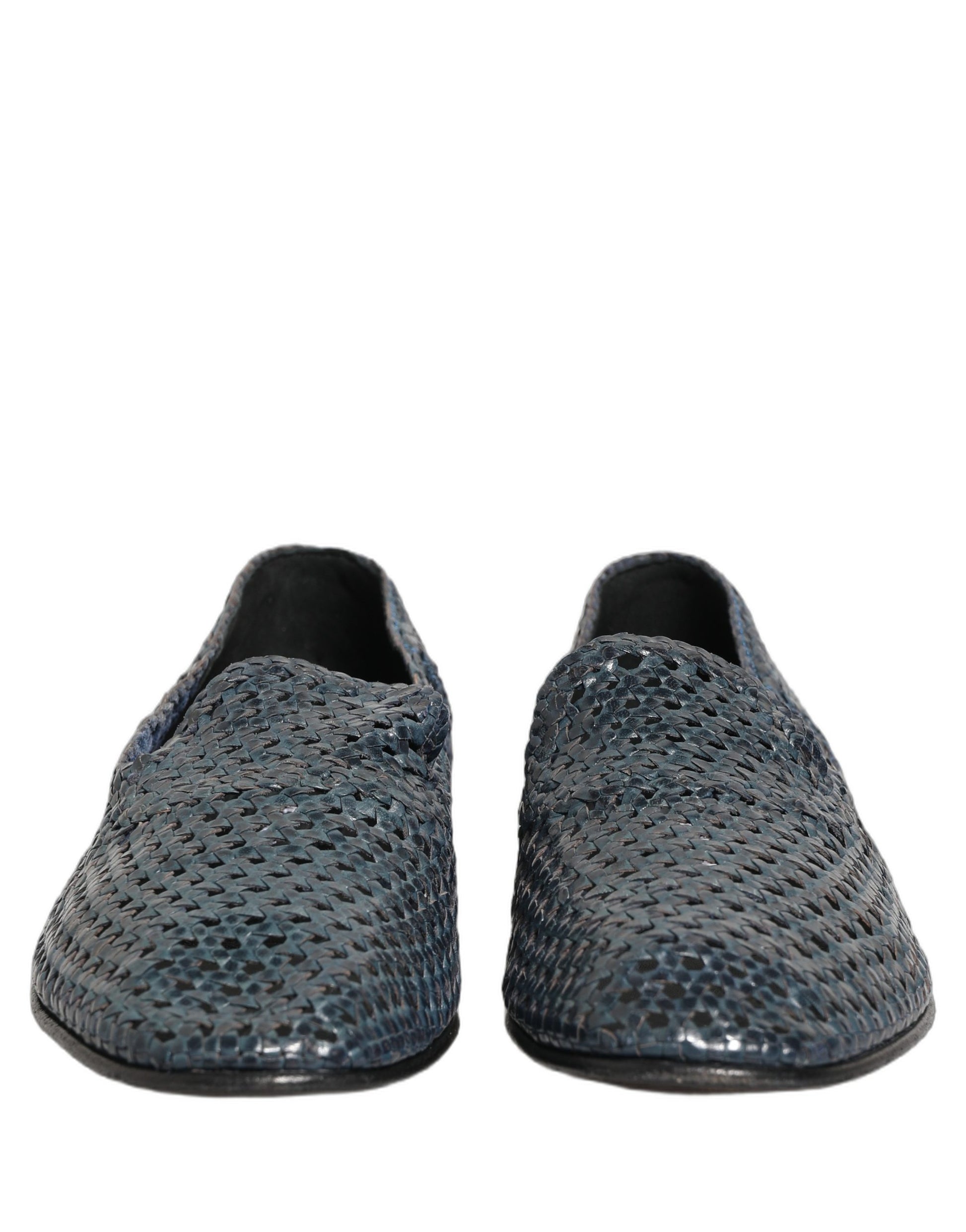 Dolce & Gabbana Blue Slip On Loafers for Men side view