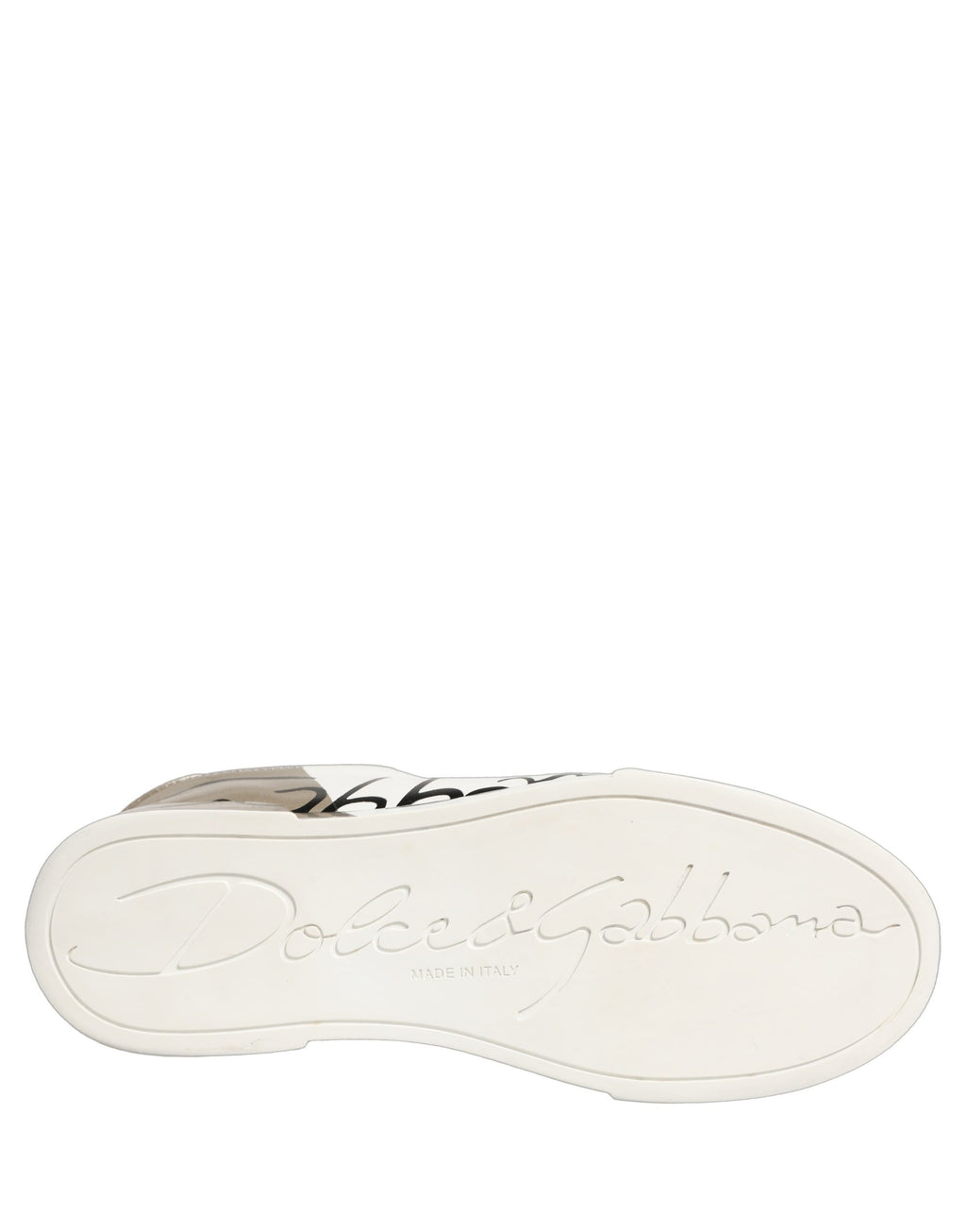 Chaussures Baskets Basses en Cuir Or Blanc Dolce & Gabbana