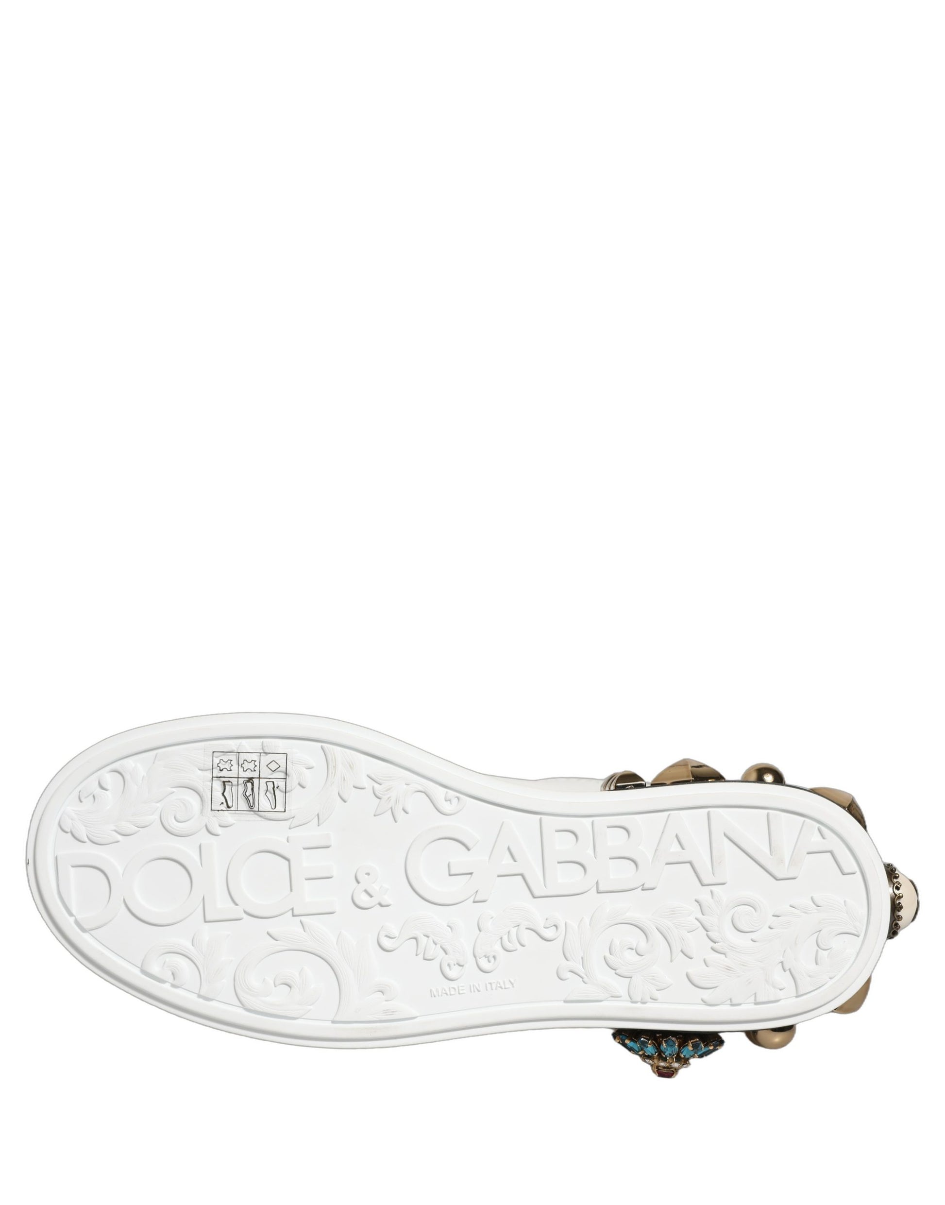 Dolce & Gabbana White Low Top Sneakers for Women side view
