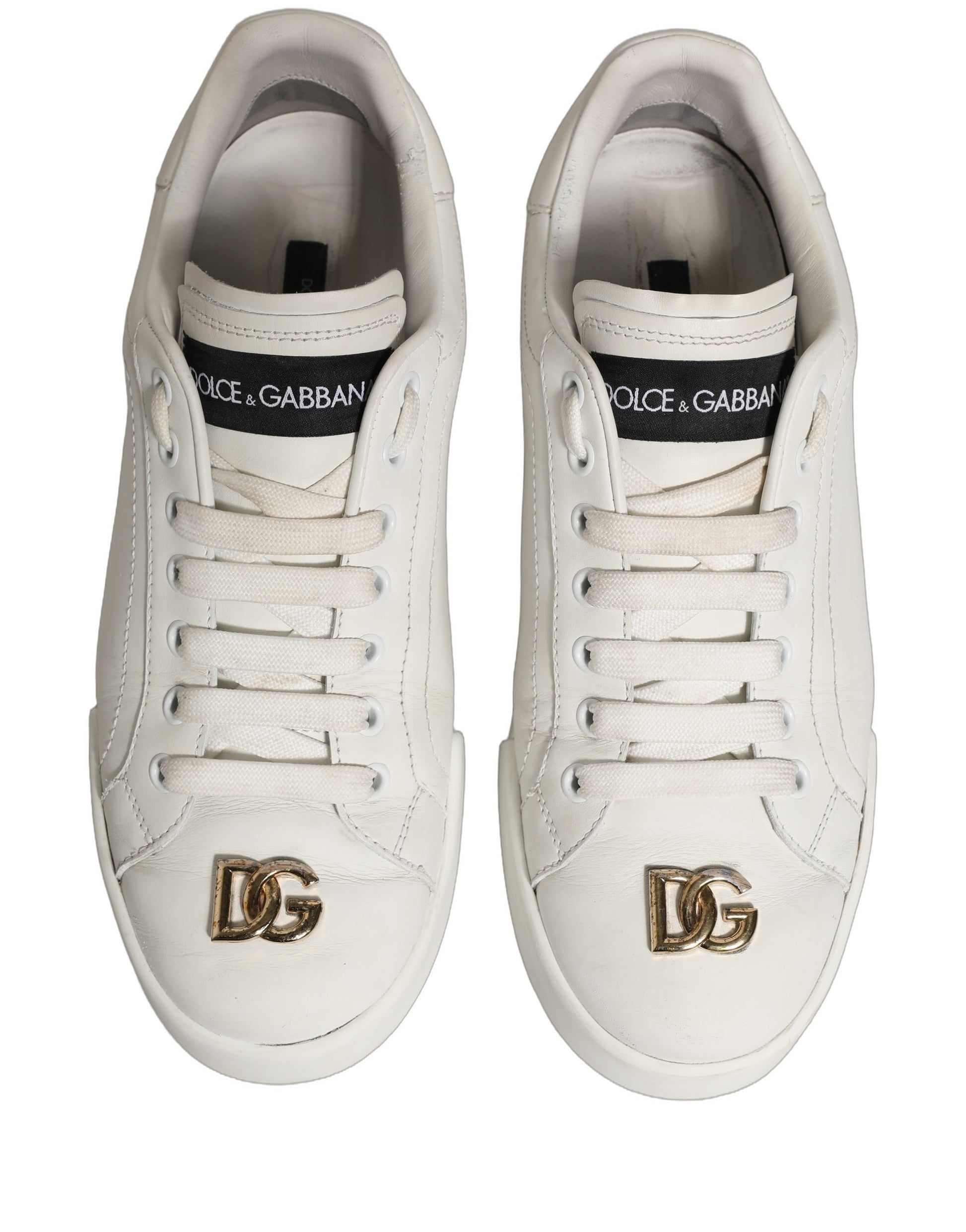 Dolce & Gabbana White Low Top Sneakers for Women side view