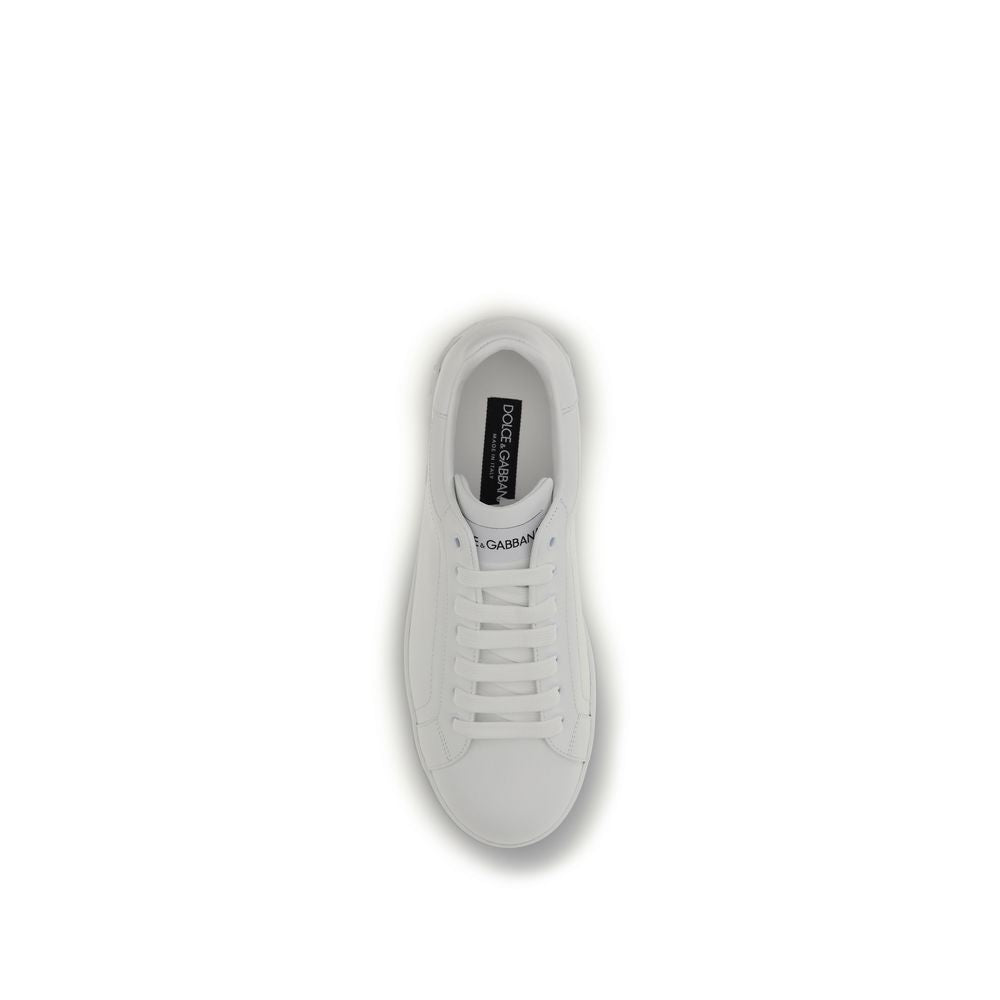 Dolce & Gabbana White Low Top Sneakers for Men side view
