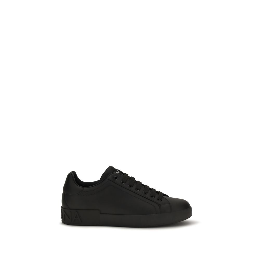 Baskets basses Dolce & Gabbana en cuir de veau noir Bos Taurus