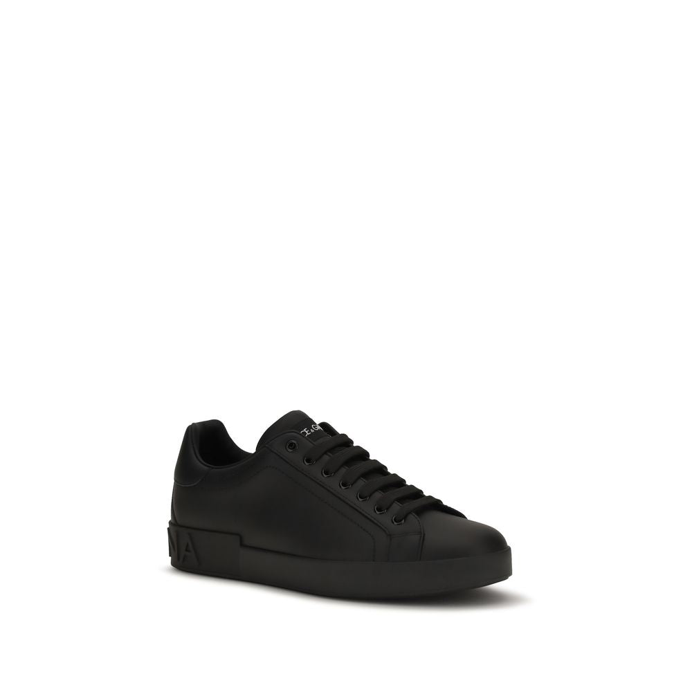 Baskets basses Dolce & Gabbana en cuir de veau noir Bos Taurus