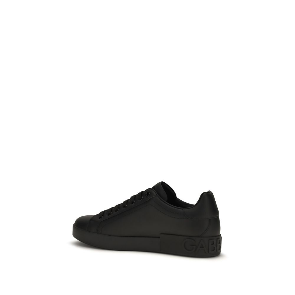 Baskets basses Dolce & Gabbana en cuir de veau noir Bos Taurus