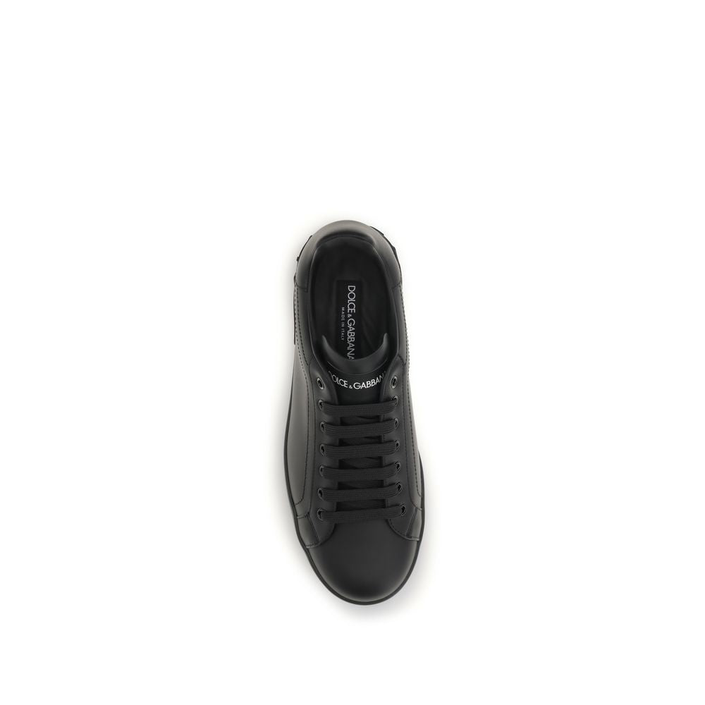 Baskets basses Dolce & Gabbana en cuir de veau noir Bos Taurus
