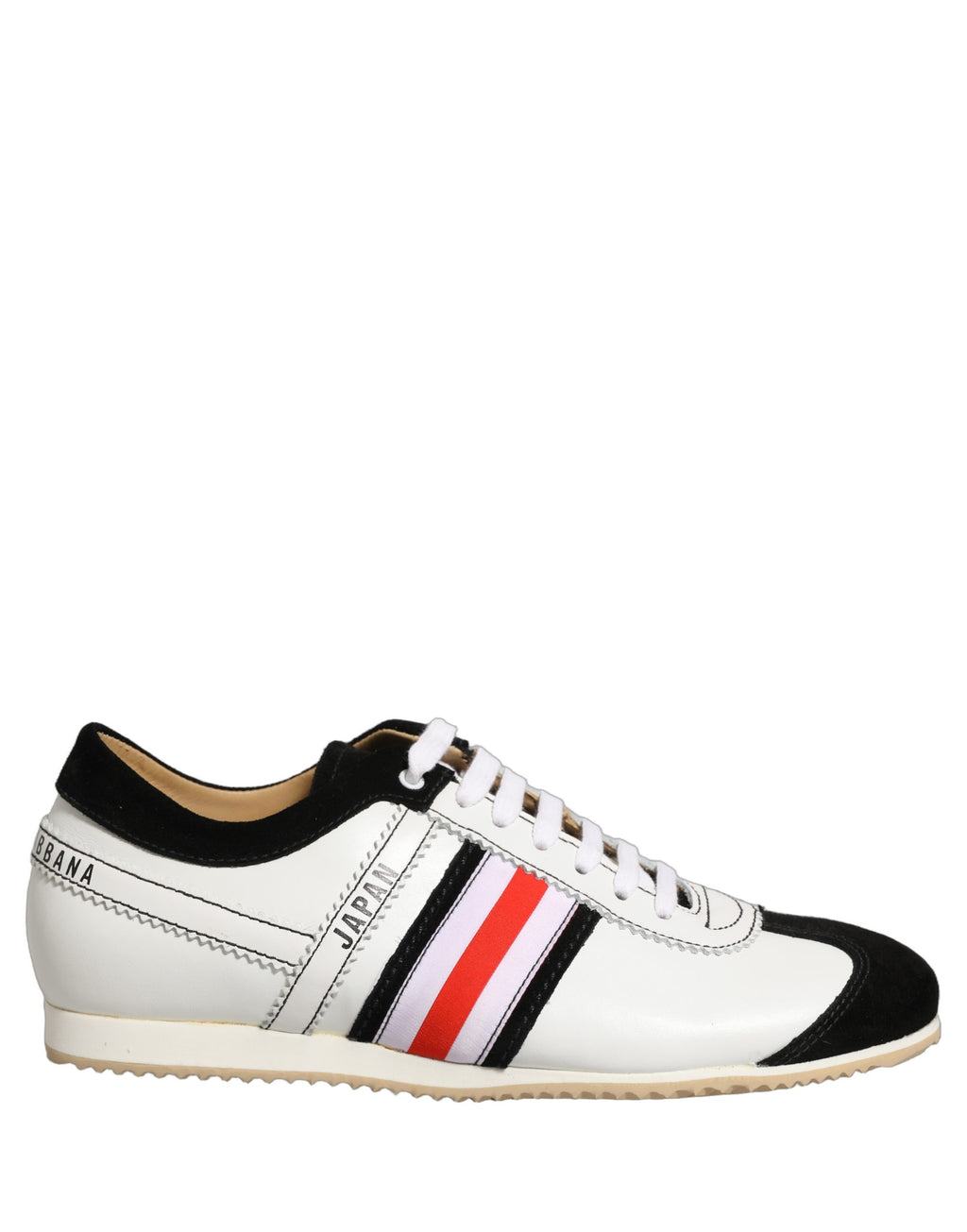 Chaussures Sneakers Basses en Cuir et Daim Noir et Blanc Dolce & Gabbana