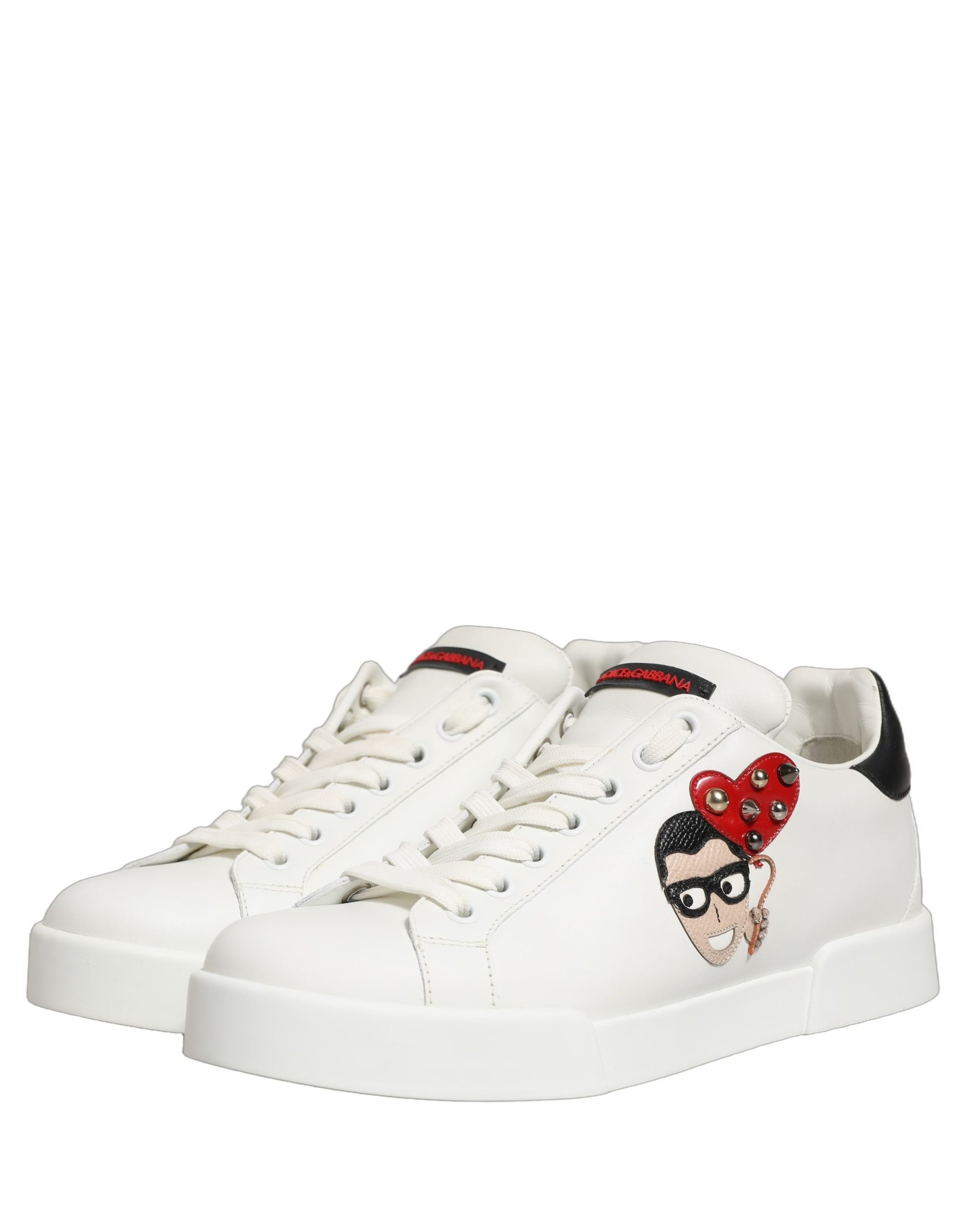 Dolce & Gabbana White Low Top Sneakers for Women side view