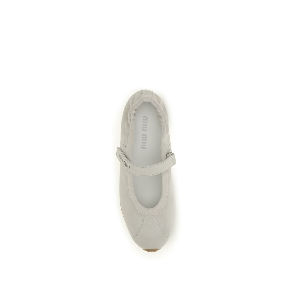 Miu Miu White Ballet Flats for Women side view