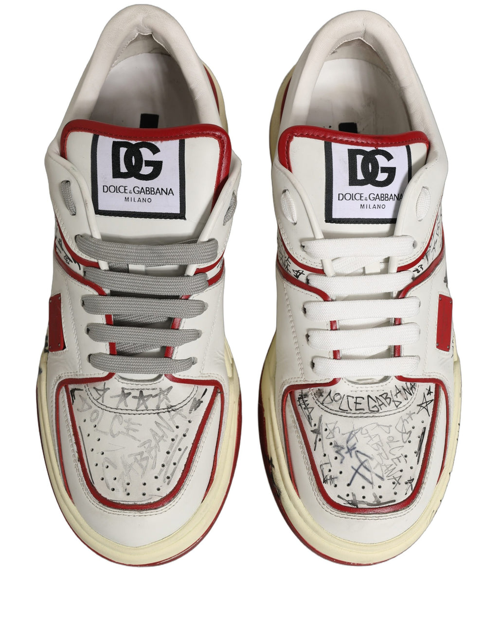 Dolce & Gabbana White Low Top Sneakers for Men side view