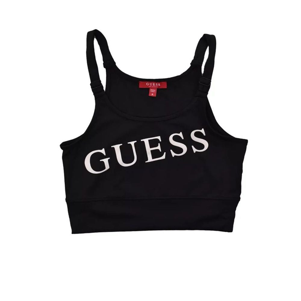 Guess Black Polyester Tank Tops