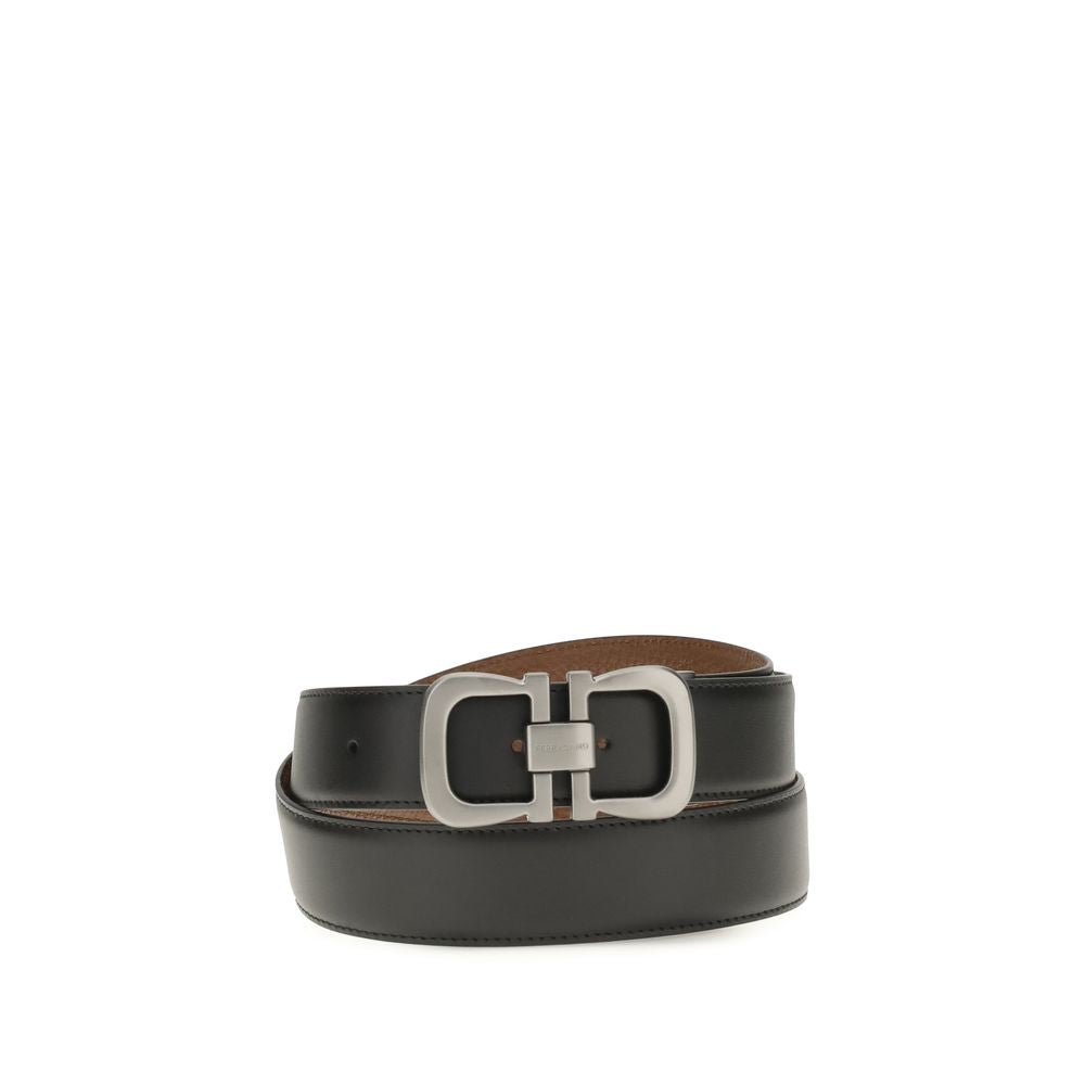 Ceinture Ferragamo en cuir de veau noir Bos Taurus, taille standard