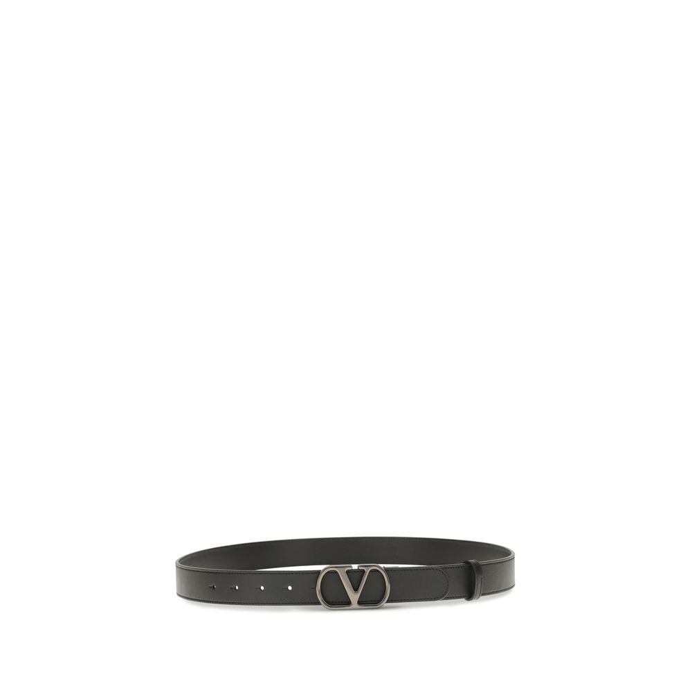 Ceinture Classique Valentino Garavani en Cuir de Veau Noir Bos Taurus