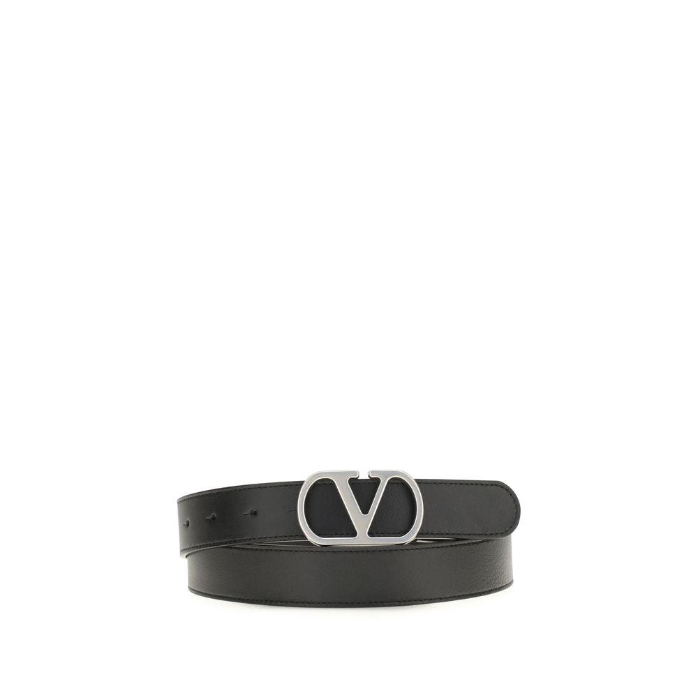 Ceinture Classique Valentino Garavani en Cuir de Veau Noir Bos Taurus
