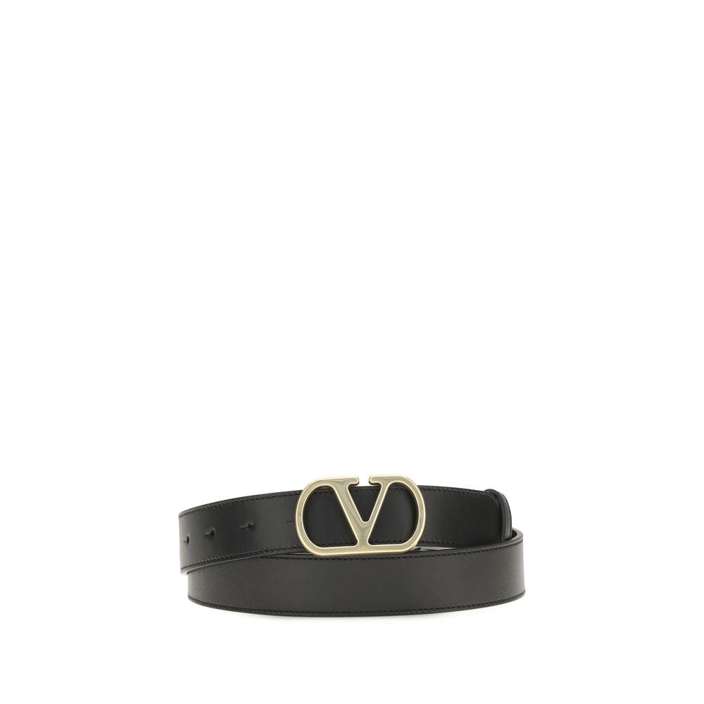 Ceinture Classique Valentino Garavani en Cuir de Veau Noir Bos Taurus