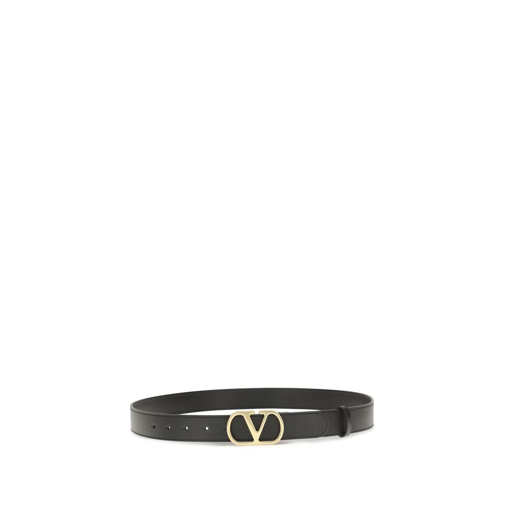 Ceinture Classique Valentino Garavani en Cuir de Veau Noir Bos Taurus