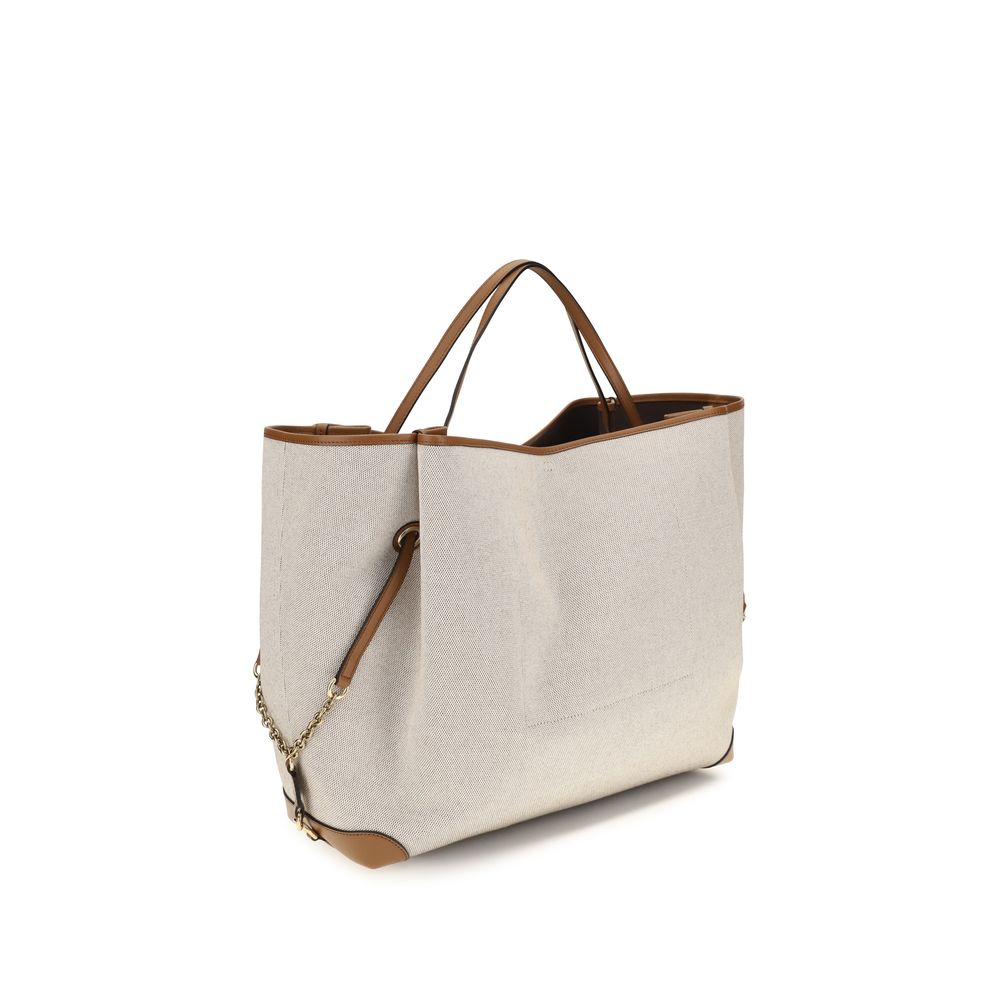 Sac à bandoulière Chloé en coton beige