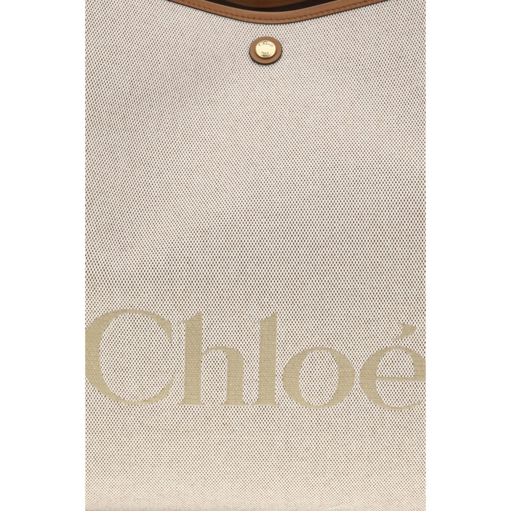 Sac à bandoulière Chloé en coton beige
