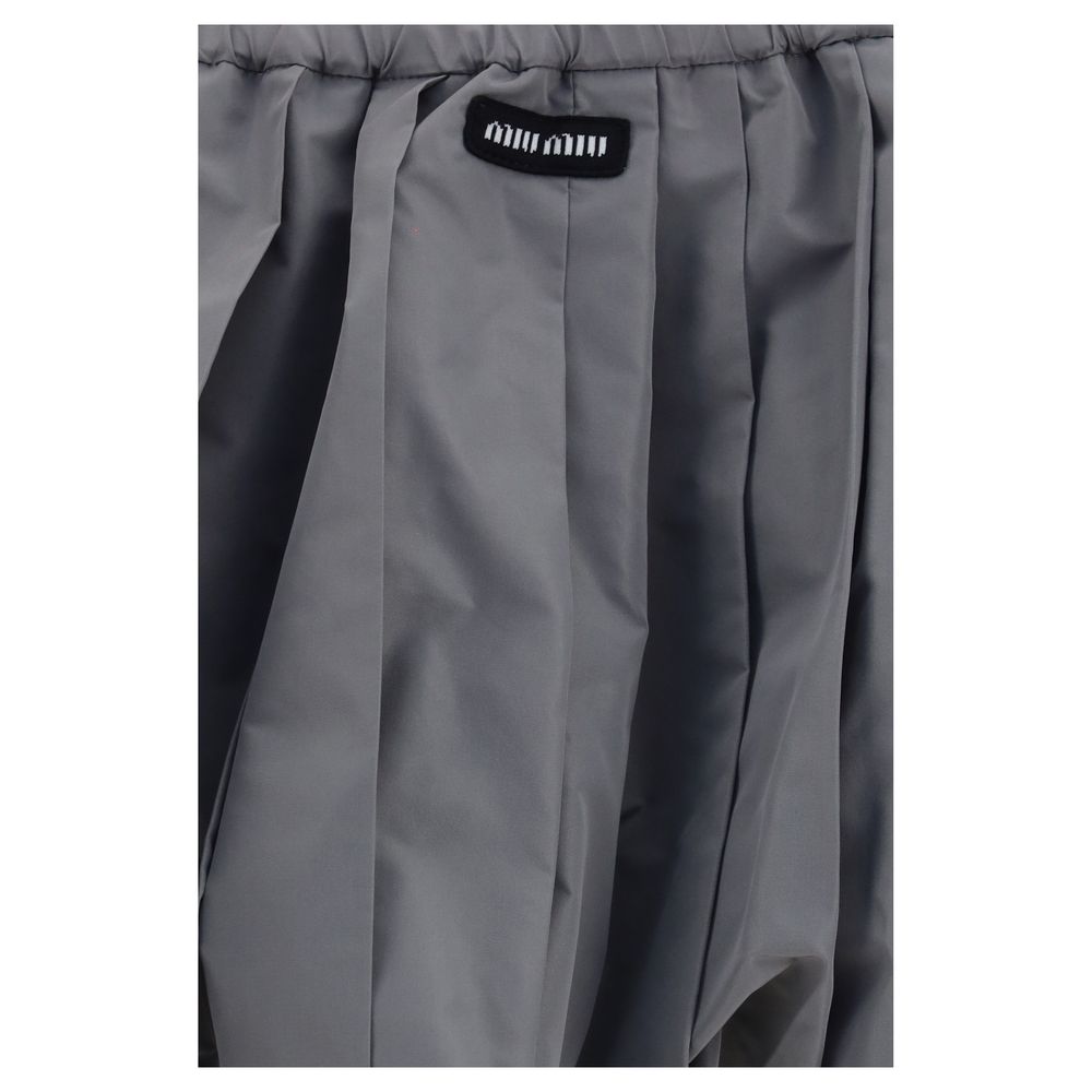 Mini-jupe Miu Miu en polyester gris