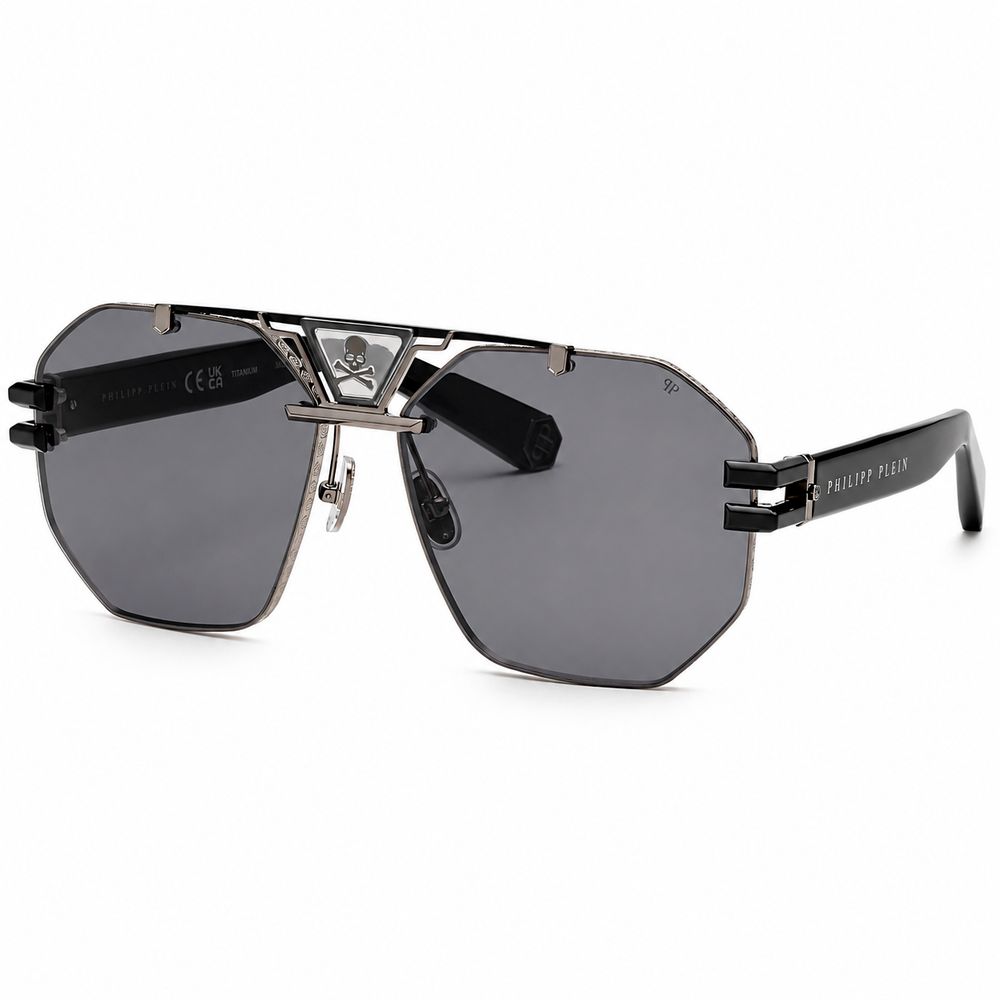 Lunettes de soleil Philipp Plein en métal noir