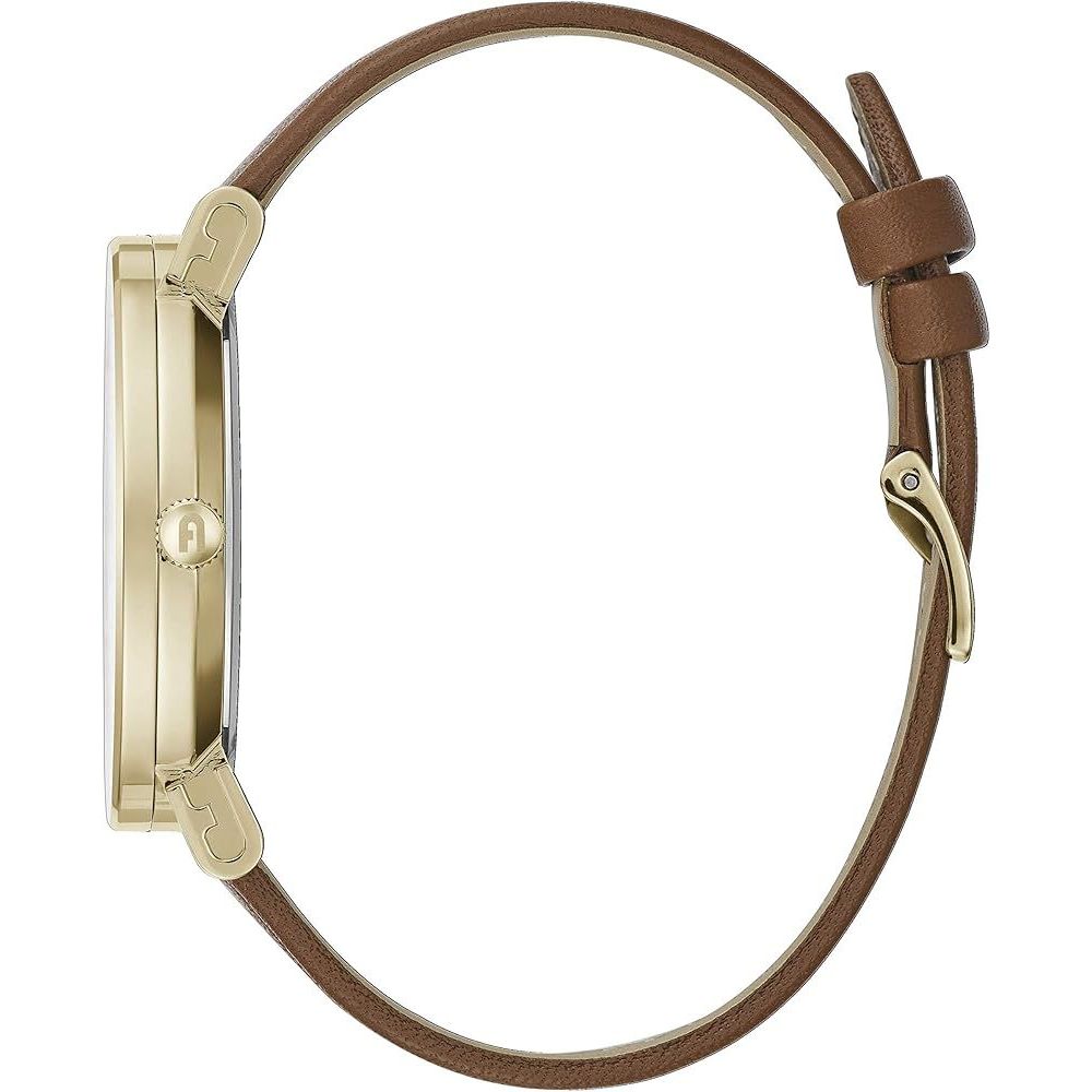Montre habillée en cuir marron Furla