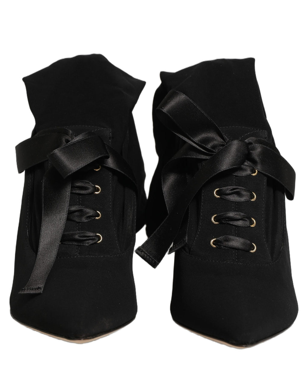Dolce & Gabbana Schwarze Stiletto High Heels Wadenhohe Stiefel Schuhe