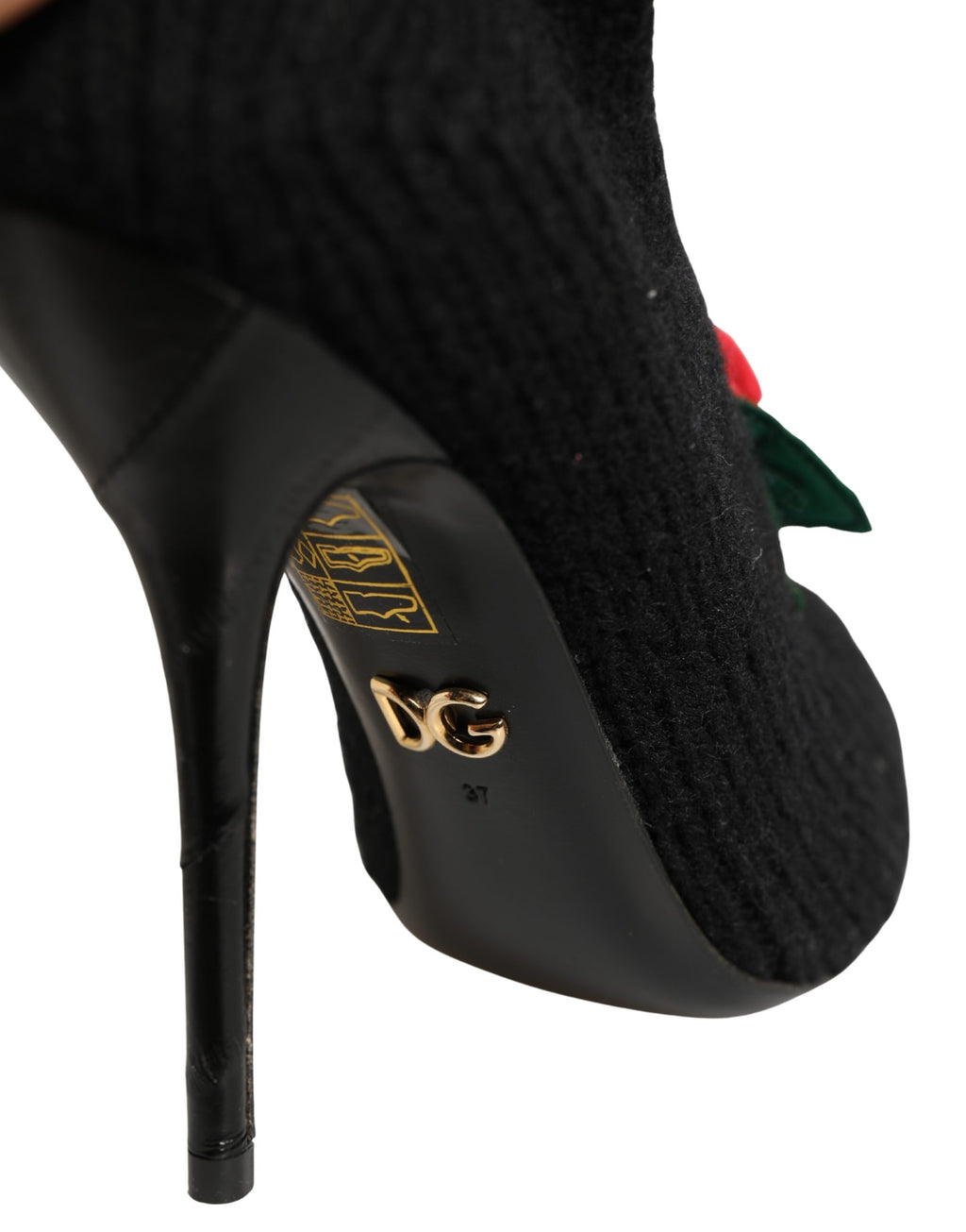Dolce & Gabbana Schwarze Stiletto High Heels Wadenhohe Stiefel Schuhe